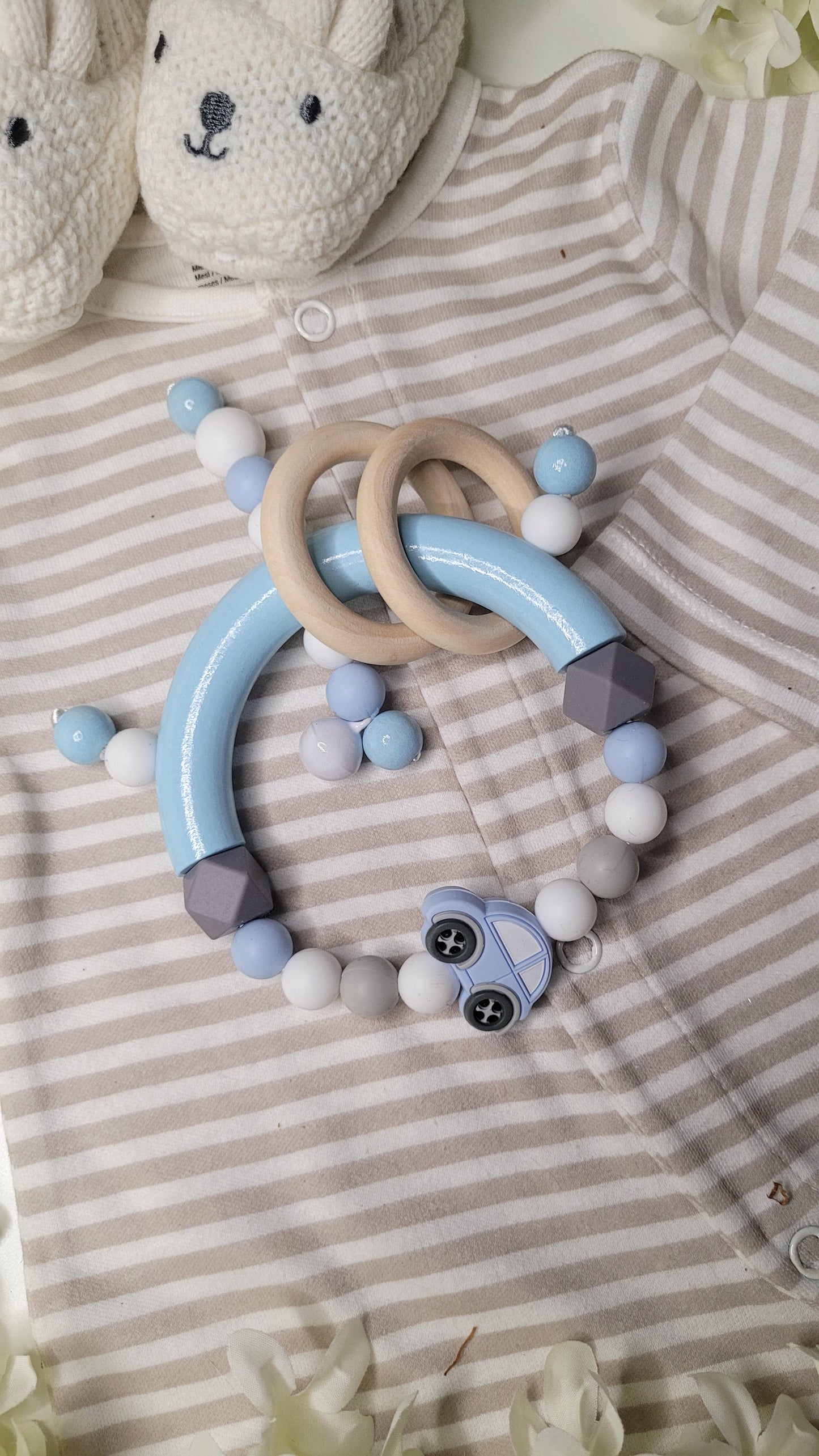 Motorik Greifring hellblau grau Auto