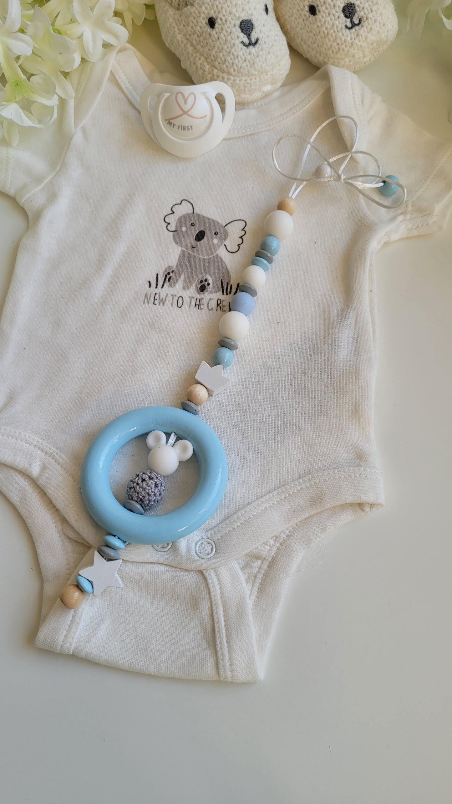 Spielanhänger für Maxicosi & Wiege Maus grau babyblau