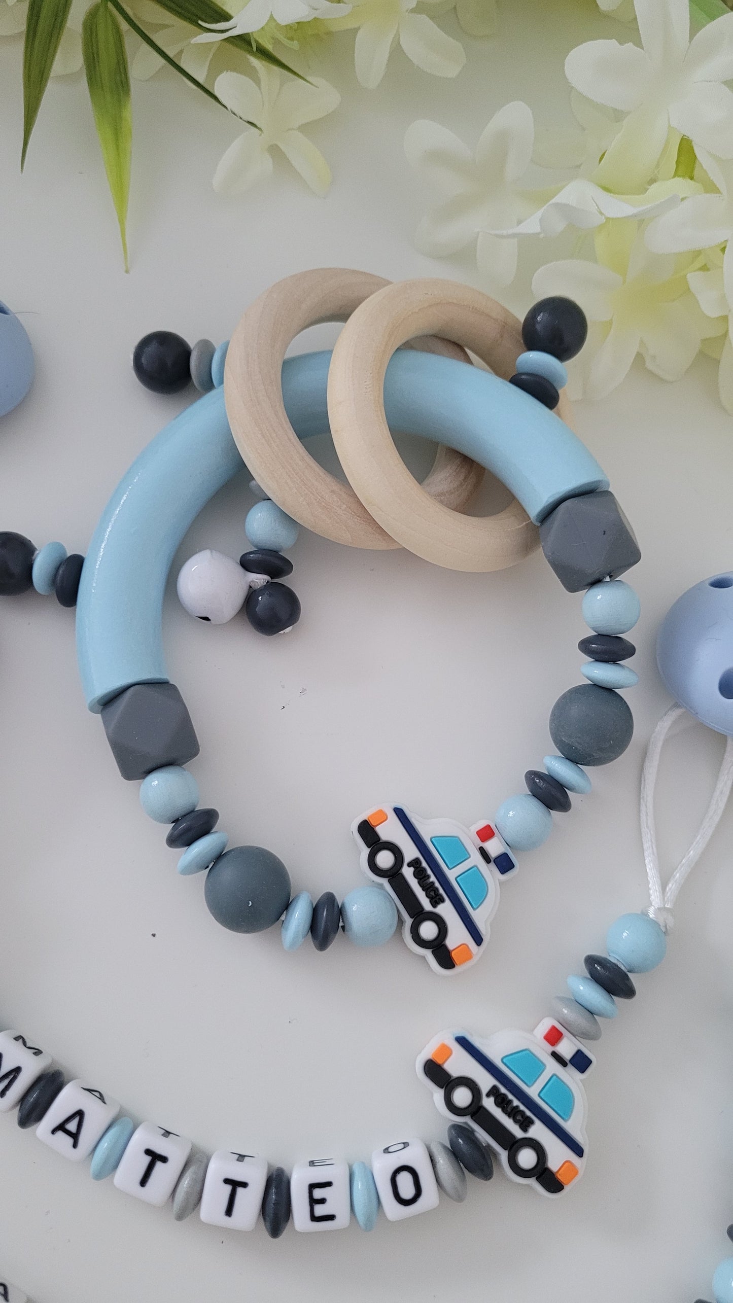 Motorik Greifring blau grau Polizei