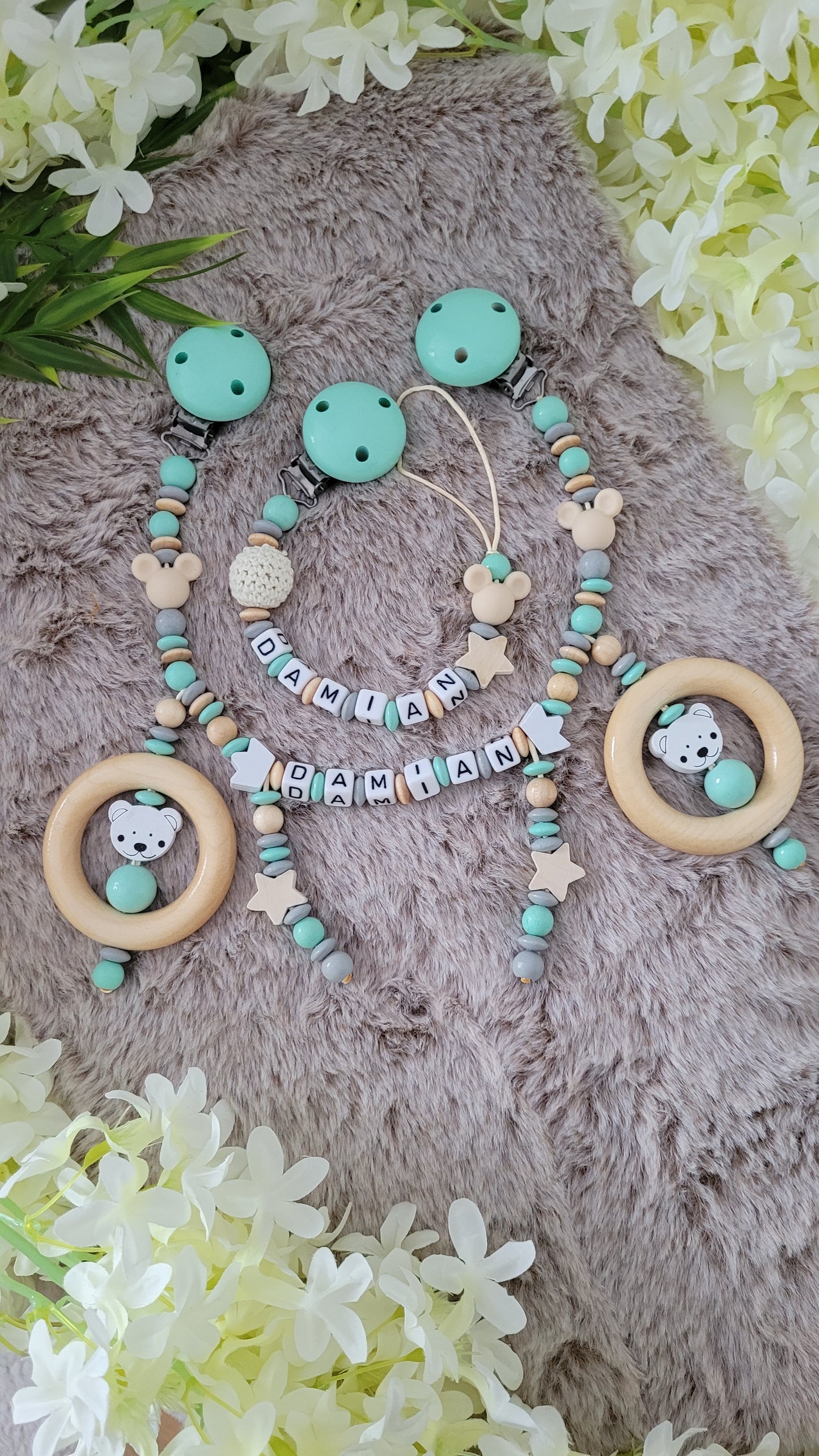 Kinderwagenkette & Schnullerkette "Little Maus Star"
