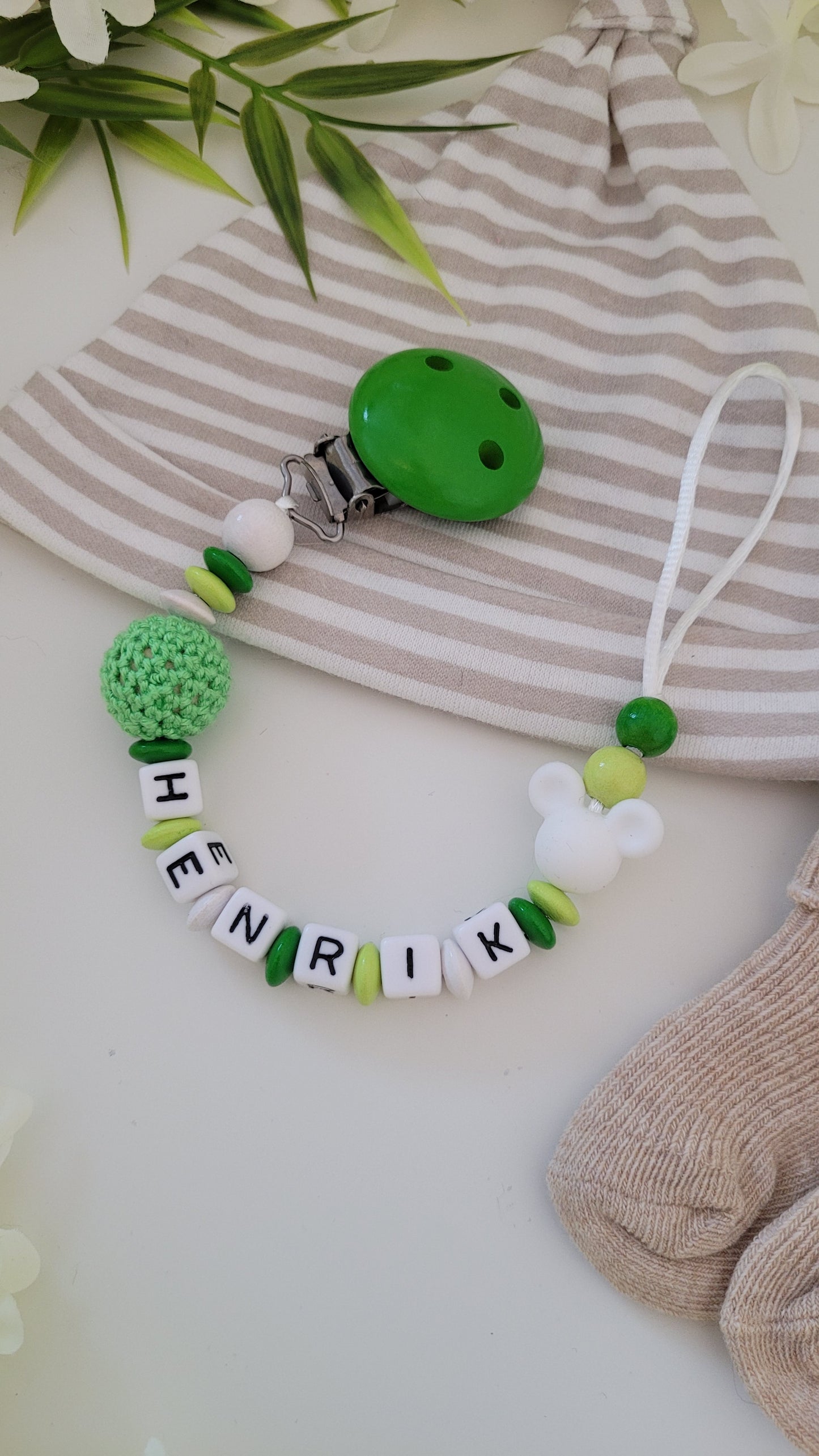 Schnullerkette *Sweet Maus* grün