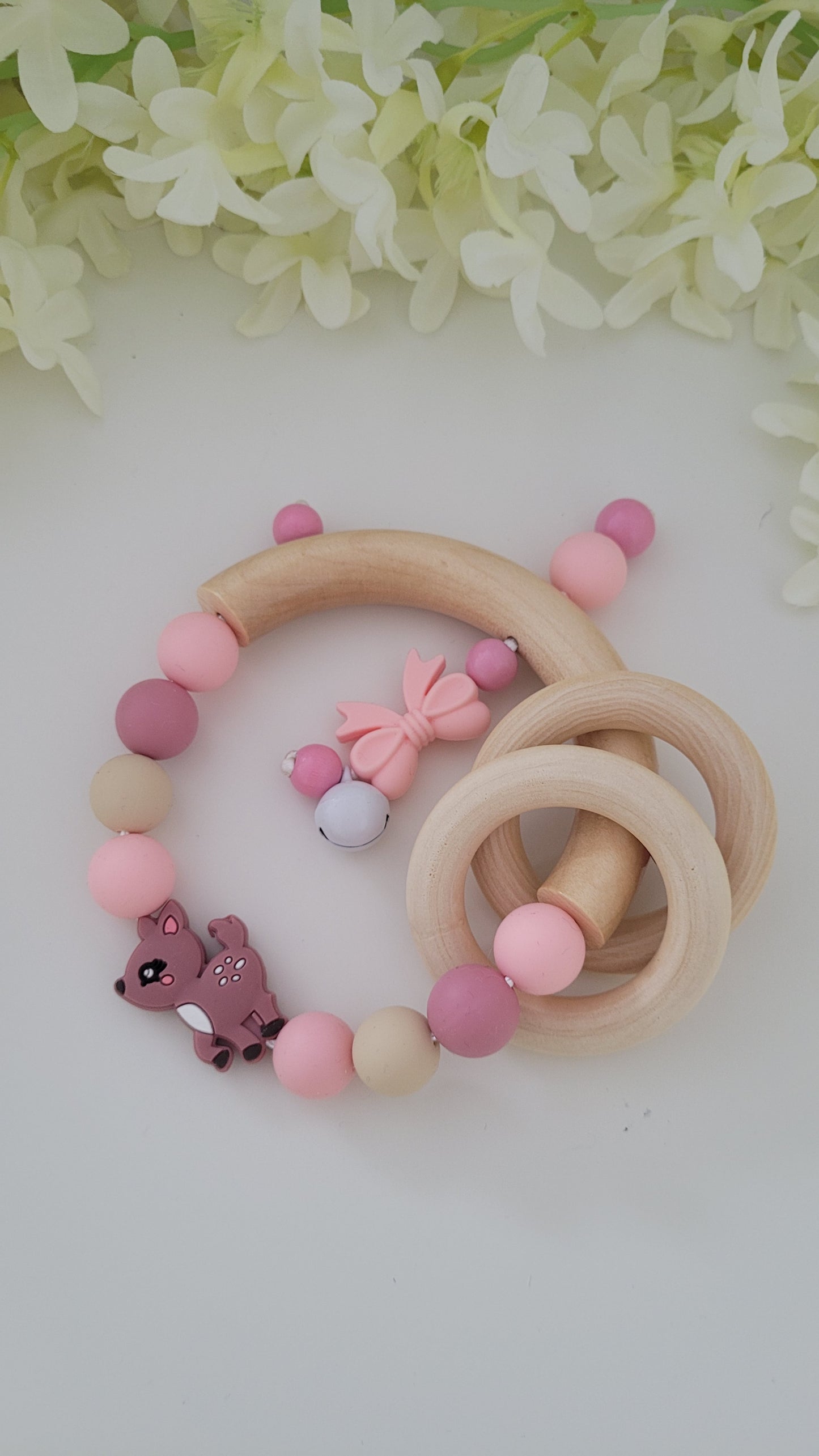 Motorik Greifring Rehkitz peach