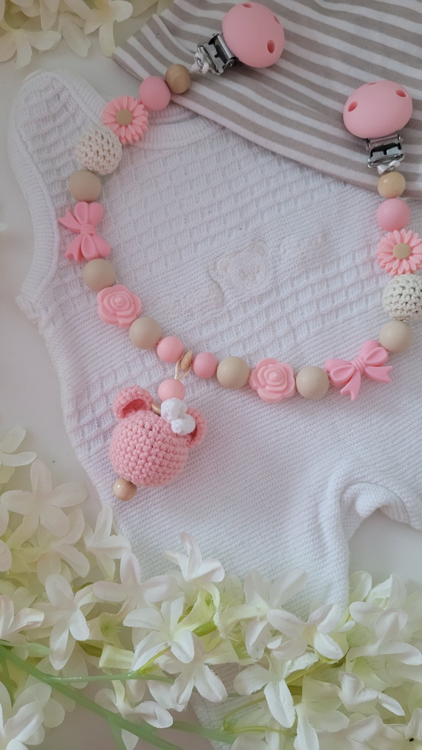 Kinderwagenkette *Maus peach beige*