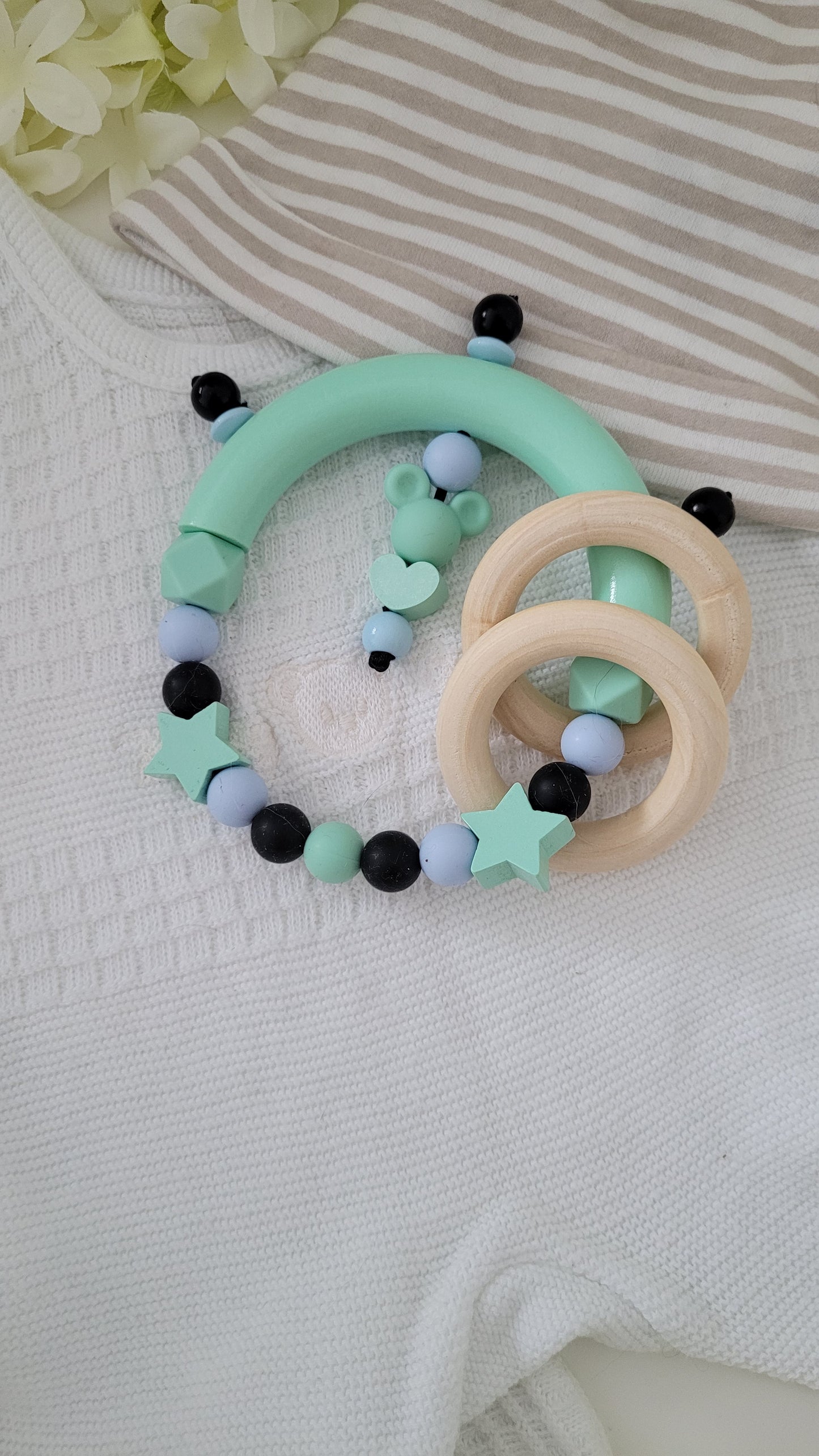 Motorik Greifring * Maus Spielfreunde*blau mint