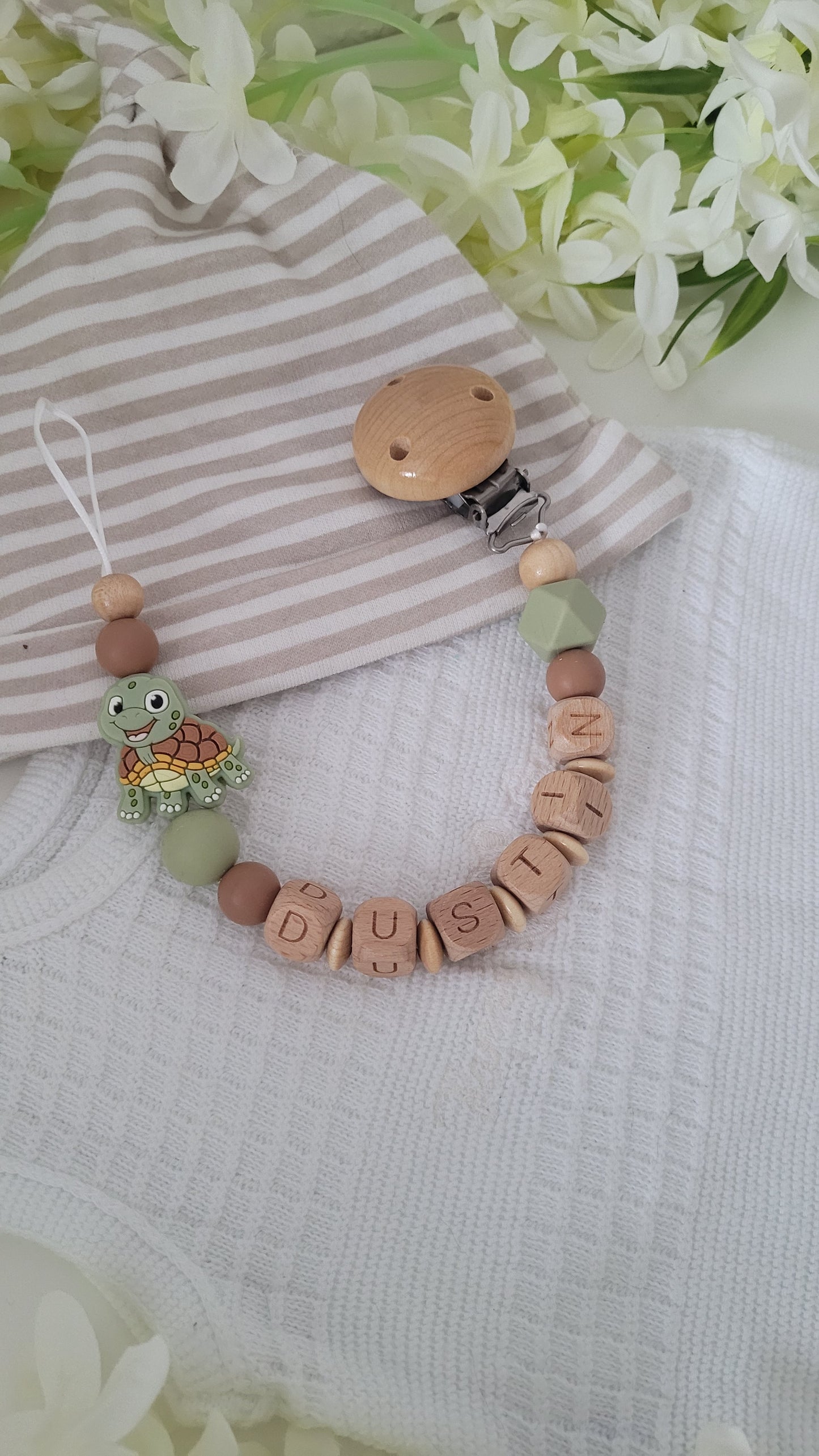 Schnullerkette für Jungen & Mädchen * Schildkröte* grün braun