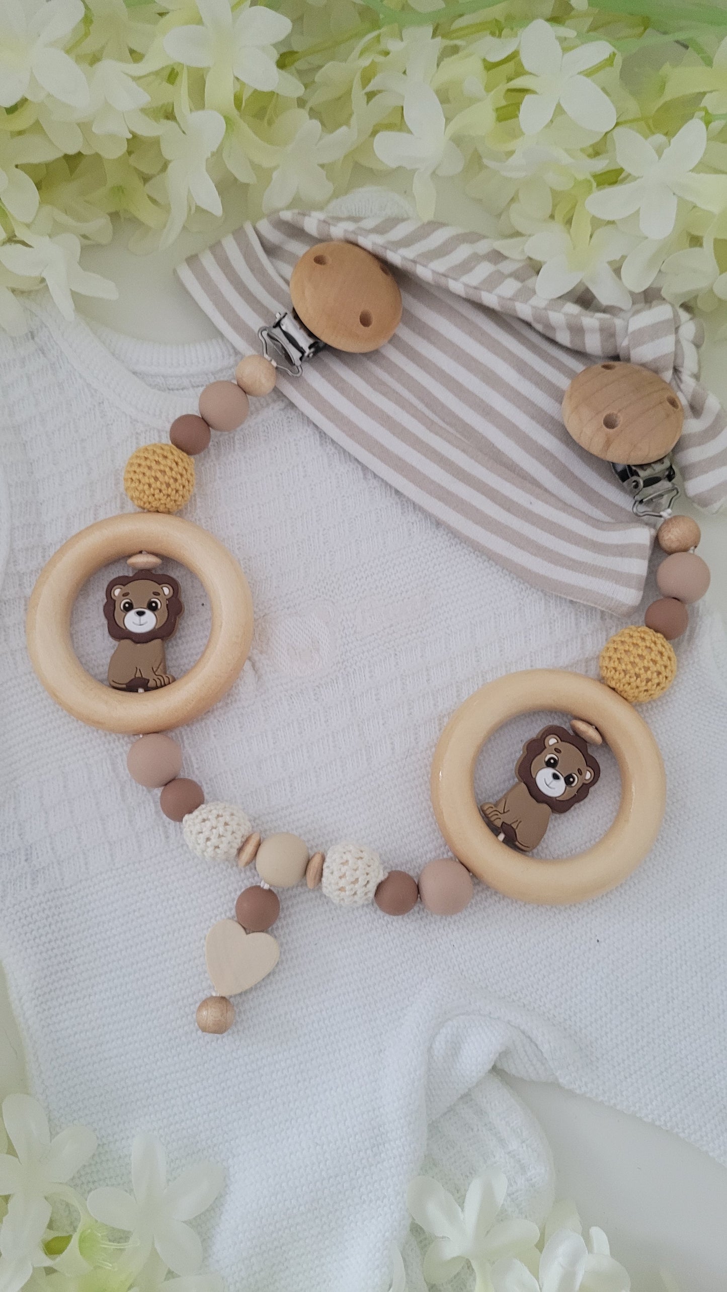 Kinderwagenkette & Schnullerkette * König Löwe* braun