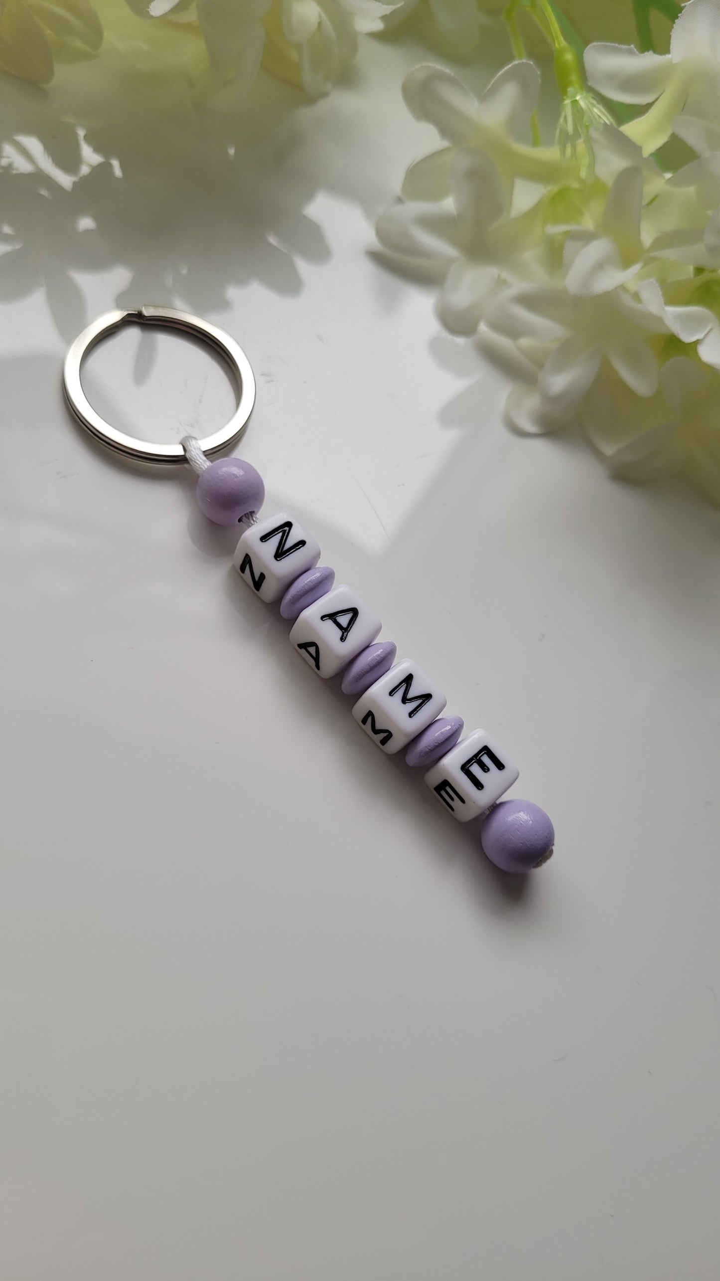 Schlüsselanhänger flieder kinder mit name