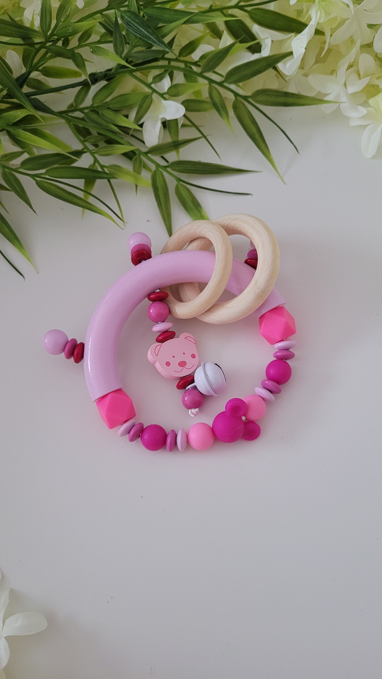 Motorik Greifring pink Teddy Maus