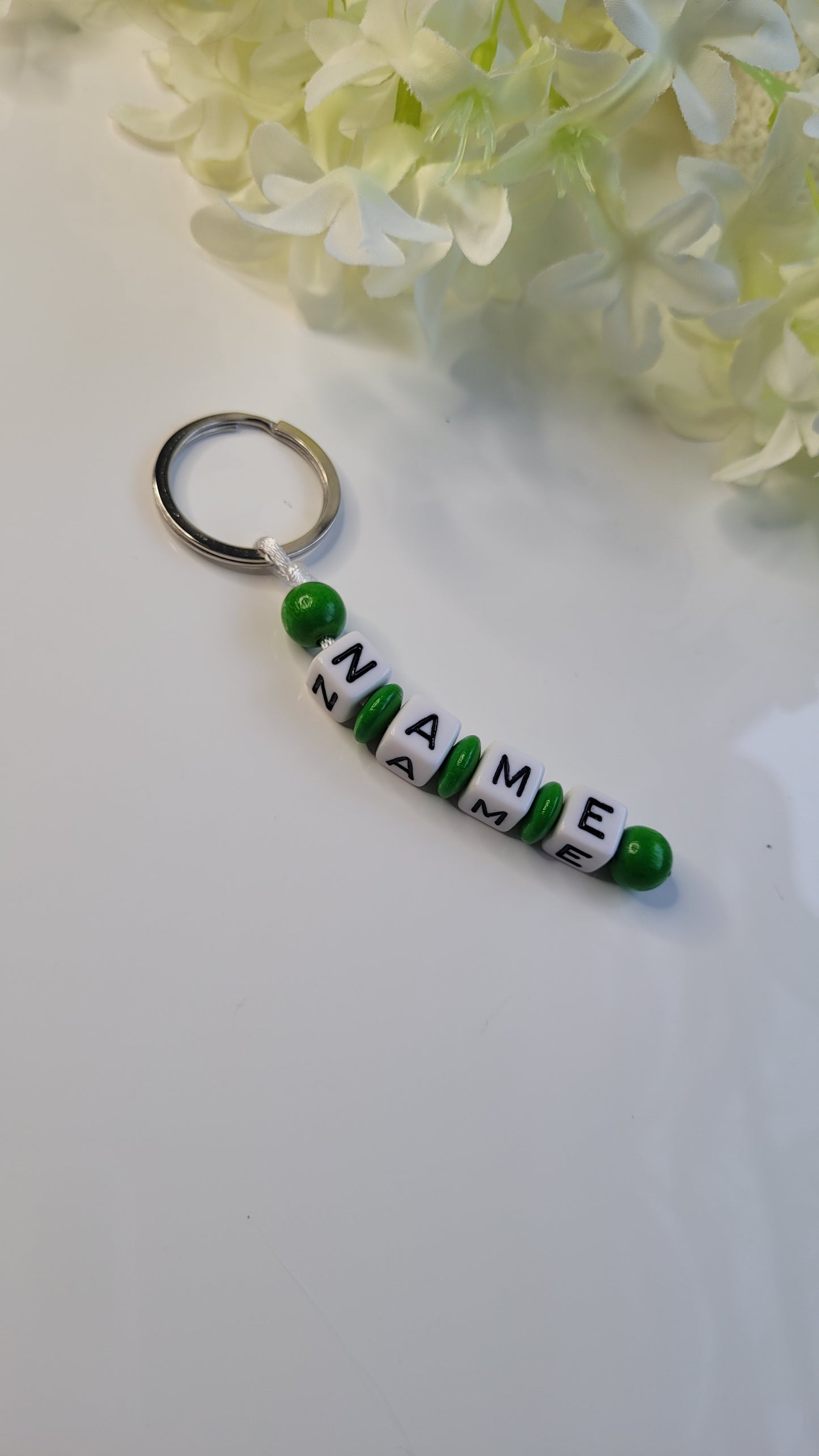 Schlüsselanhänger mit Namen grasgrün