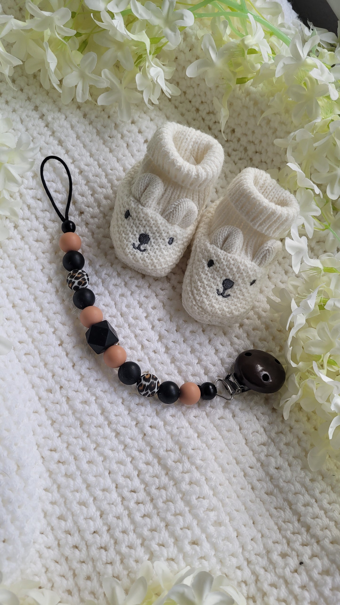 Schnullerkette Leo braun schwarz