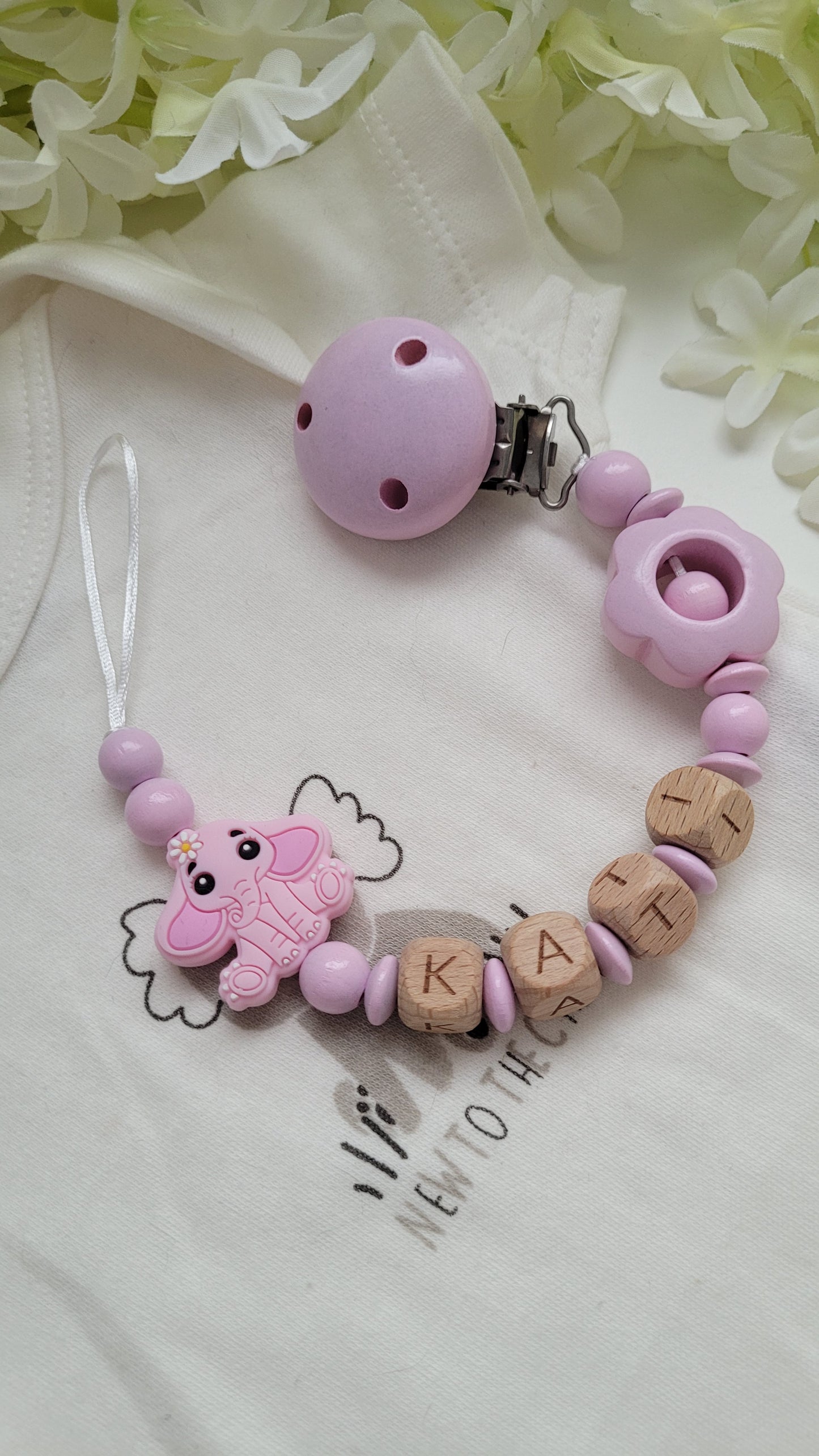 Schnullerkette *Elefant* rosa