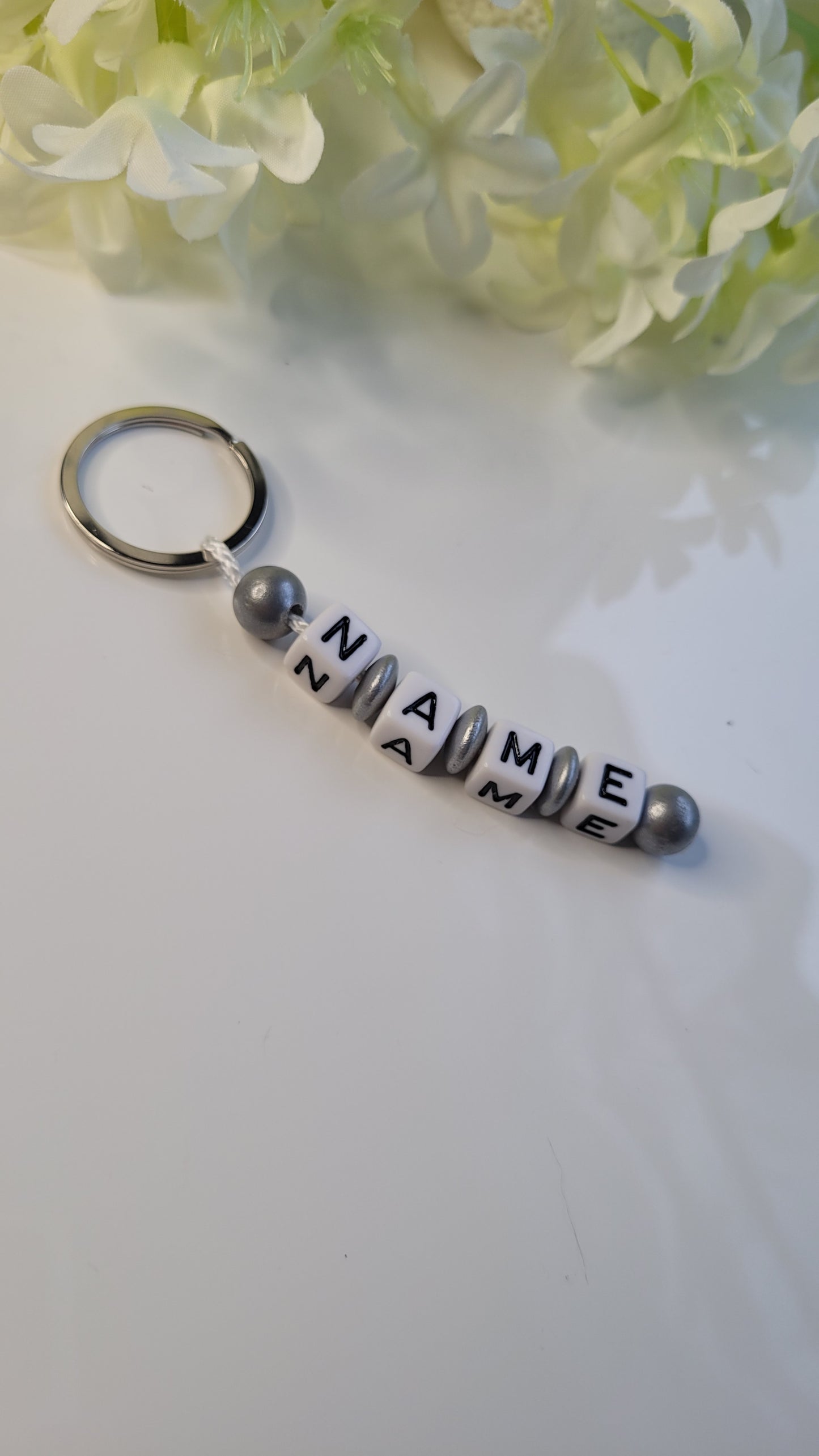 Schlüsselanhänger mit Namen silber