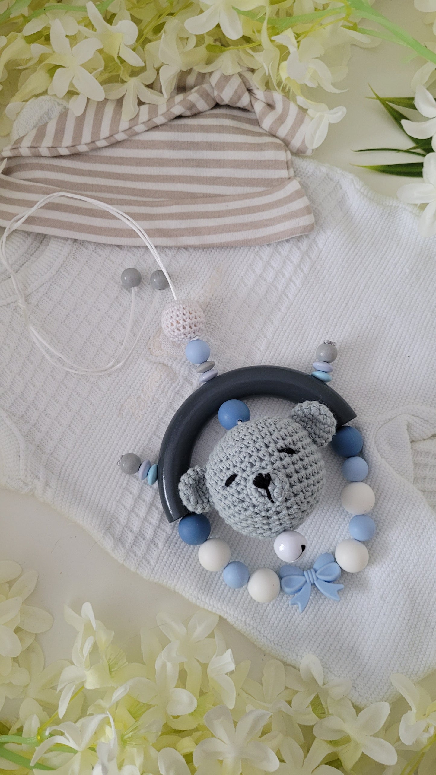 Mobile Bärchen weiß hellblau grau