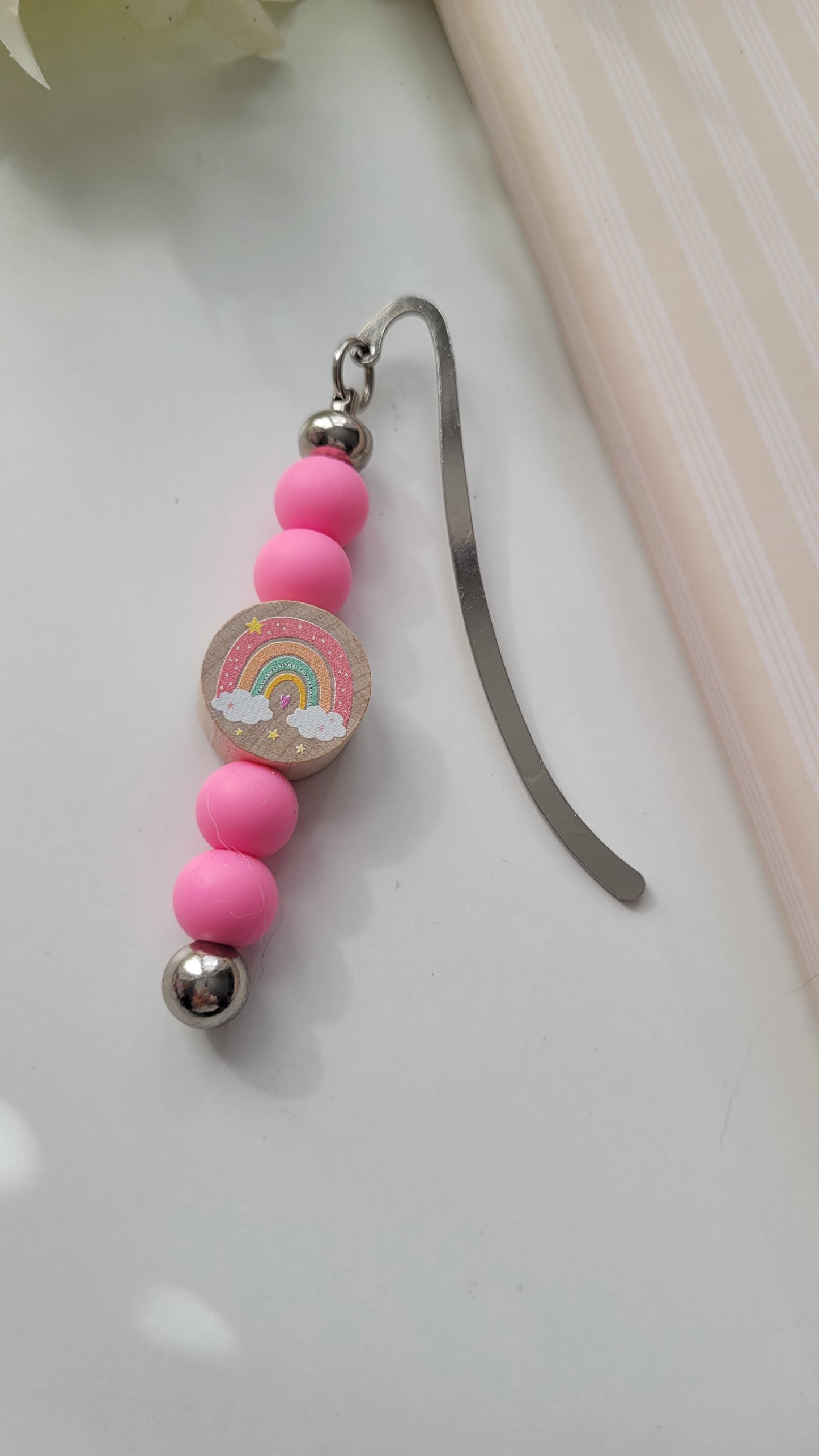 Lesezeichen Regenbogen pink