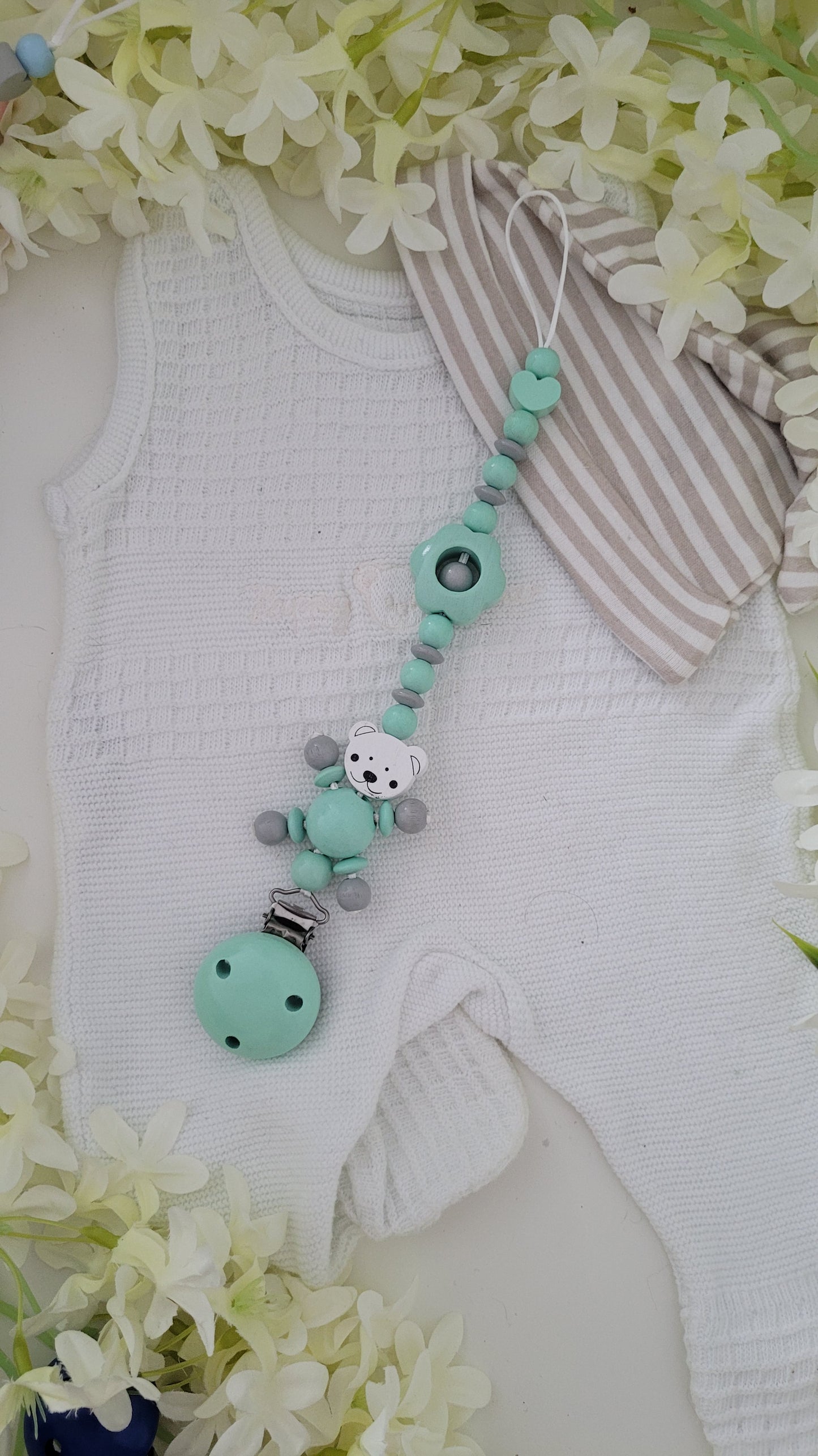 Schnullerkette *Teddy* mint