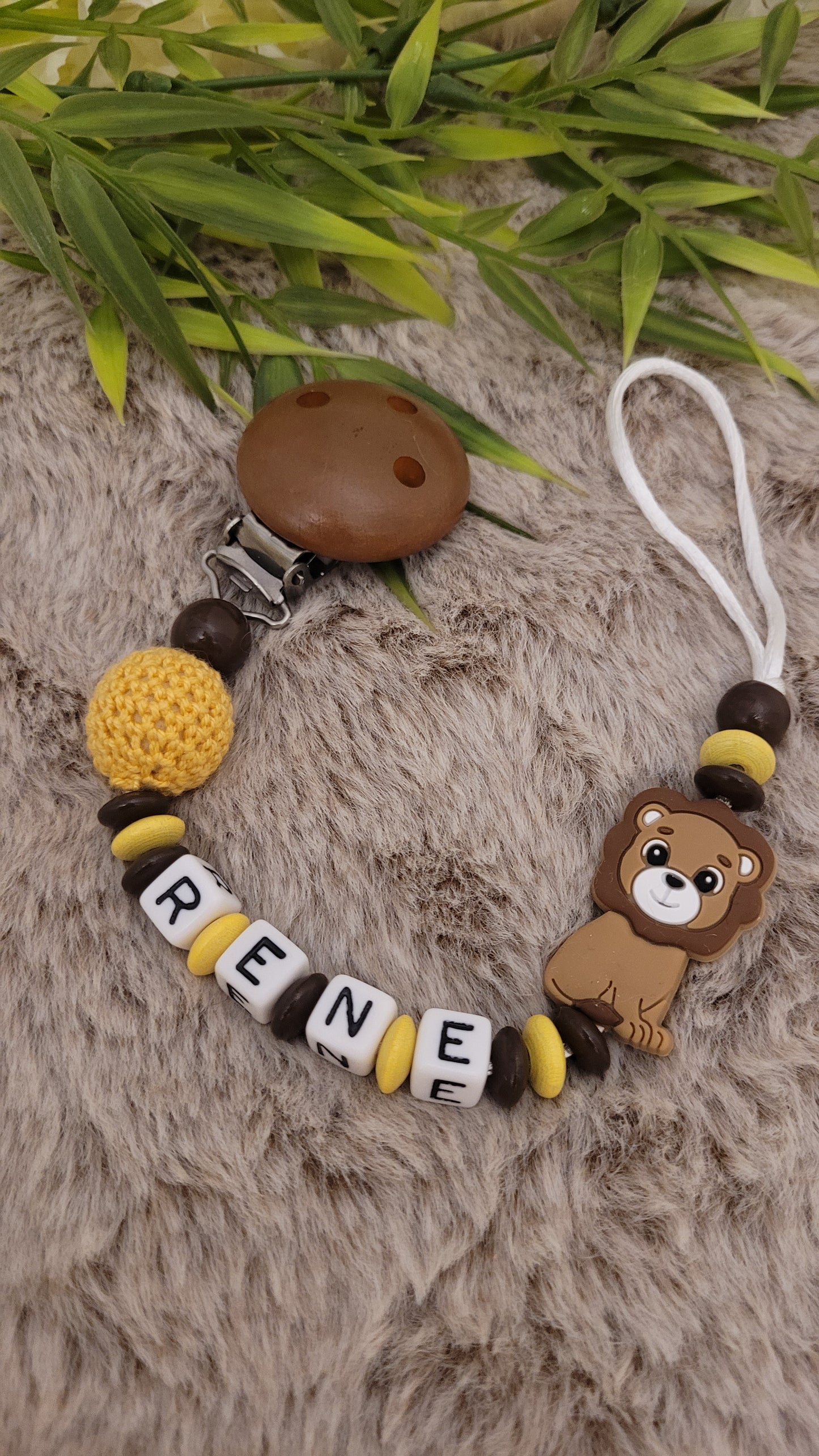 Schnullerkette *Little Lion* braun gelb
