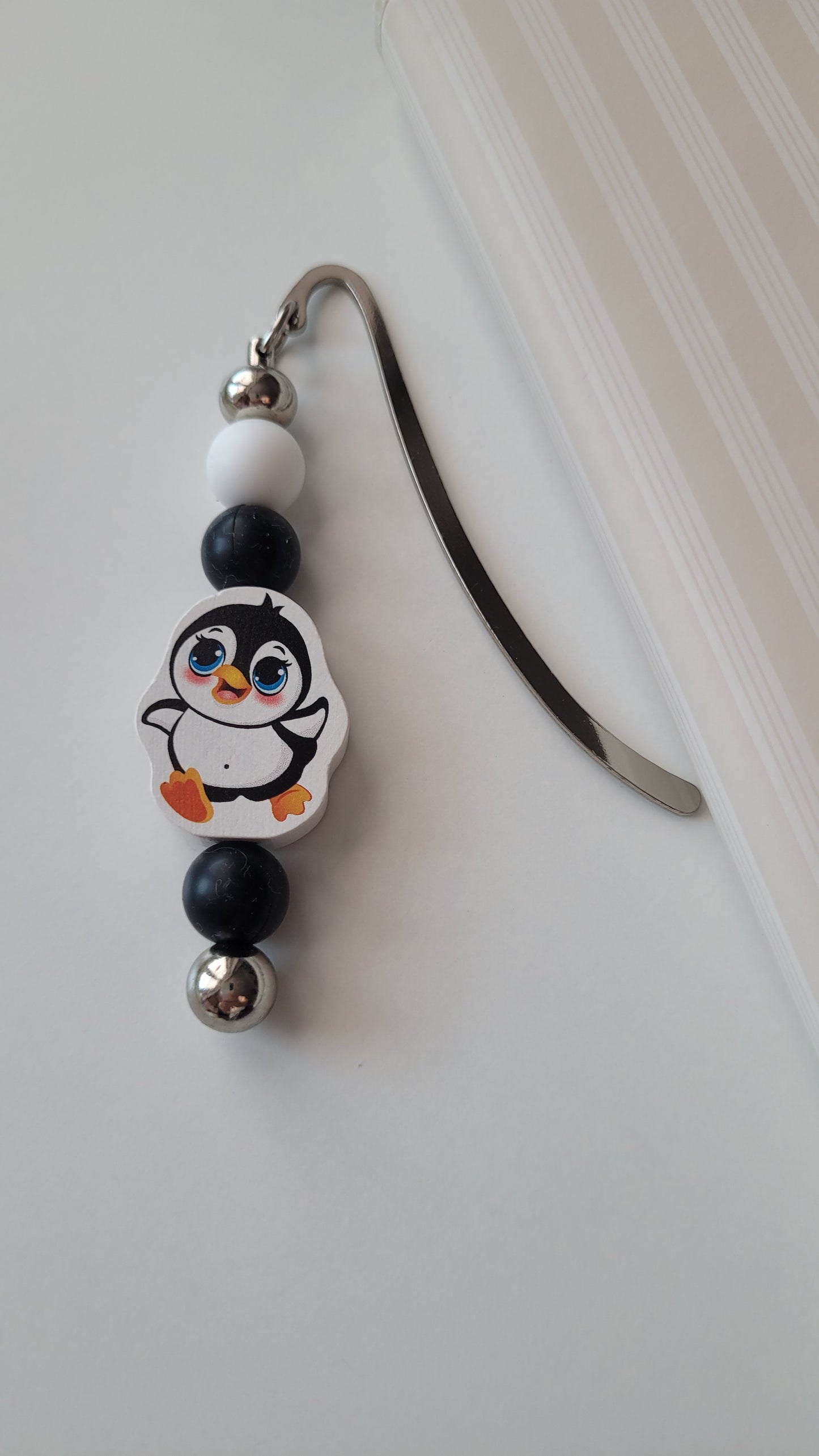 Lesezeichen Pinguin schwarz weiß