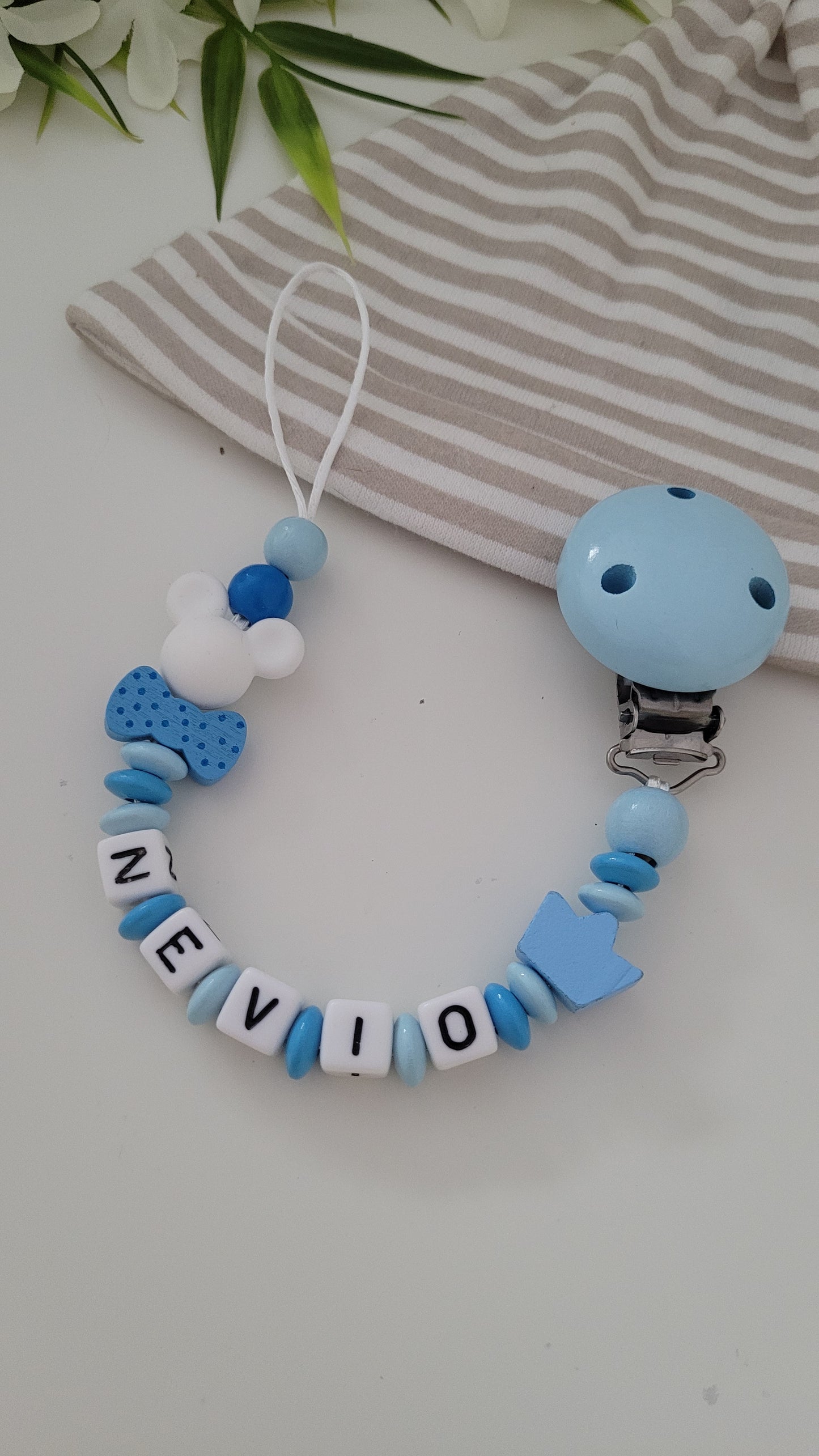 Schnullerkette *Süsse Maus* babyblau
