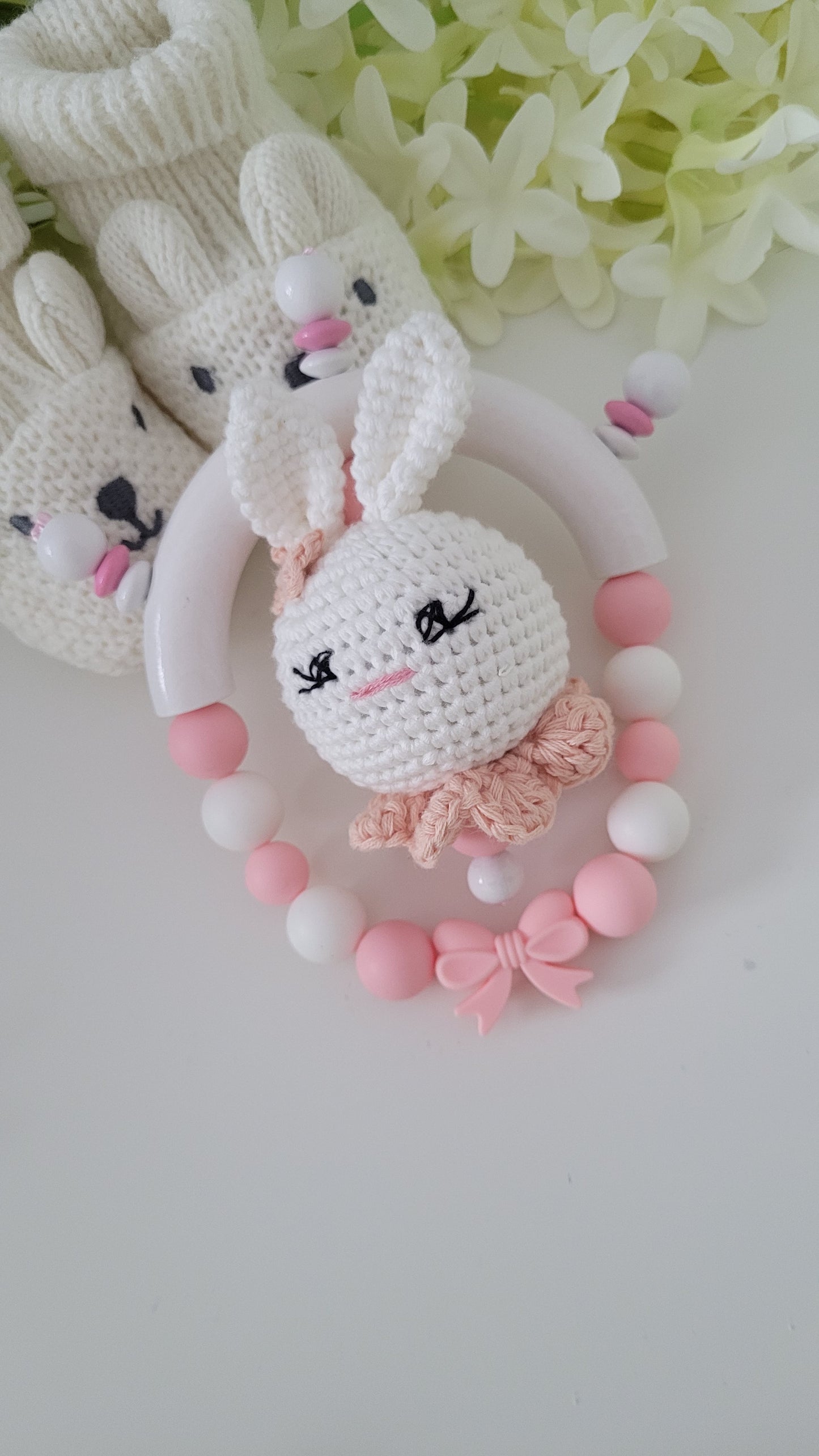 Motorik Greifring Häschen peach