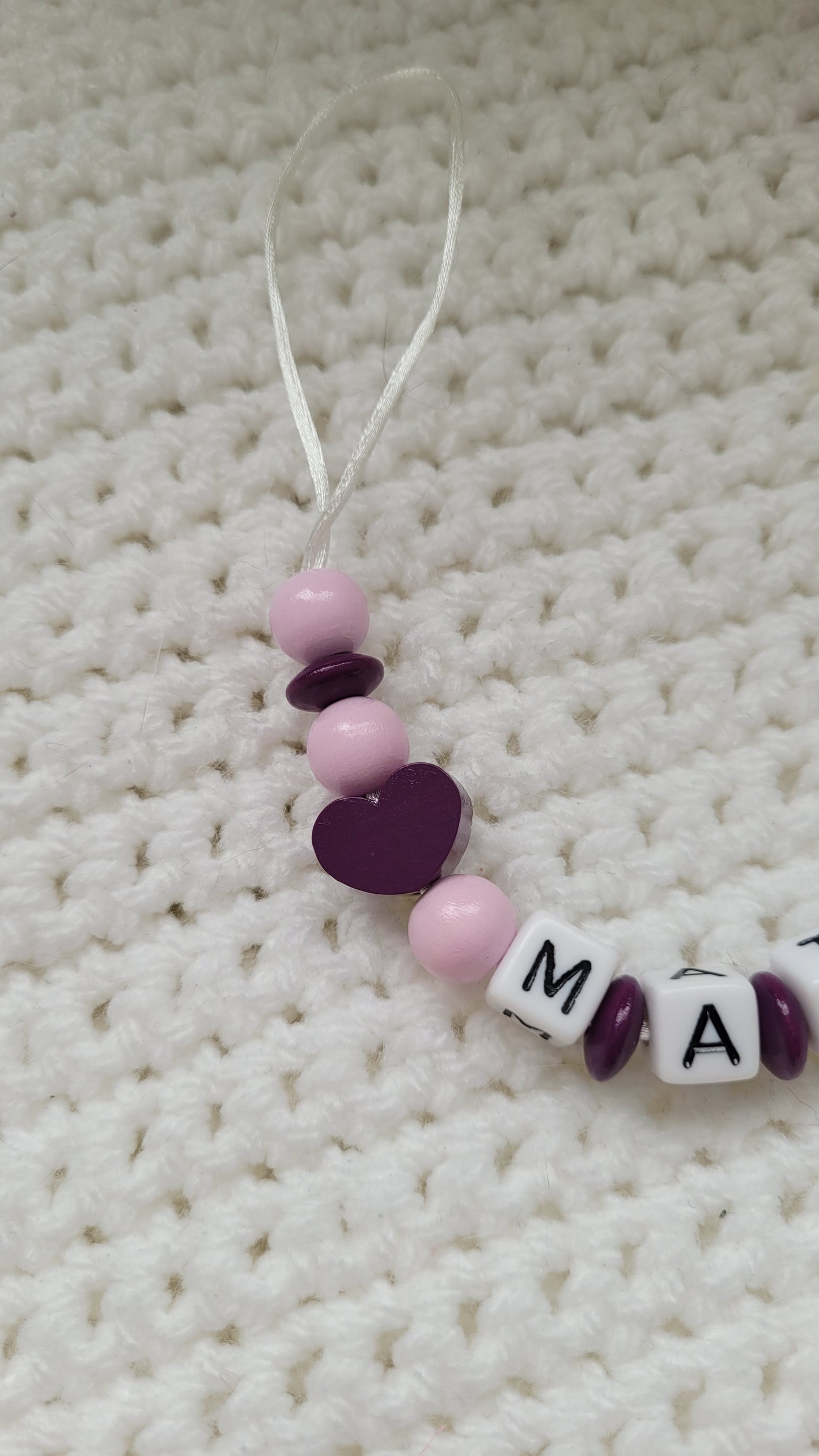 Schnullerkette mit Namen für Mädchen Blume Herz