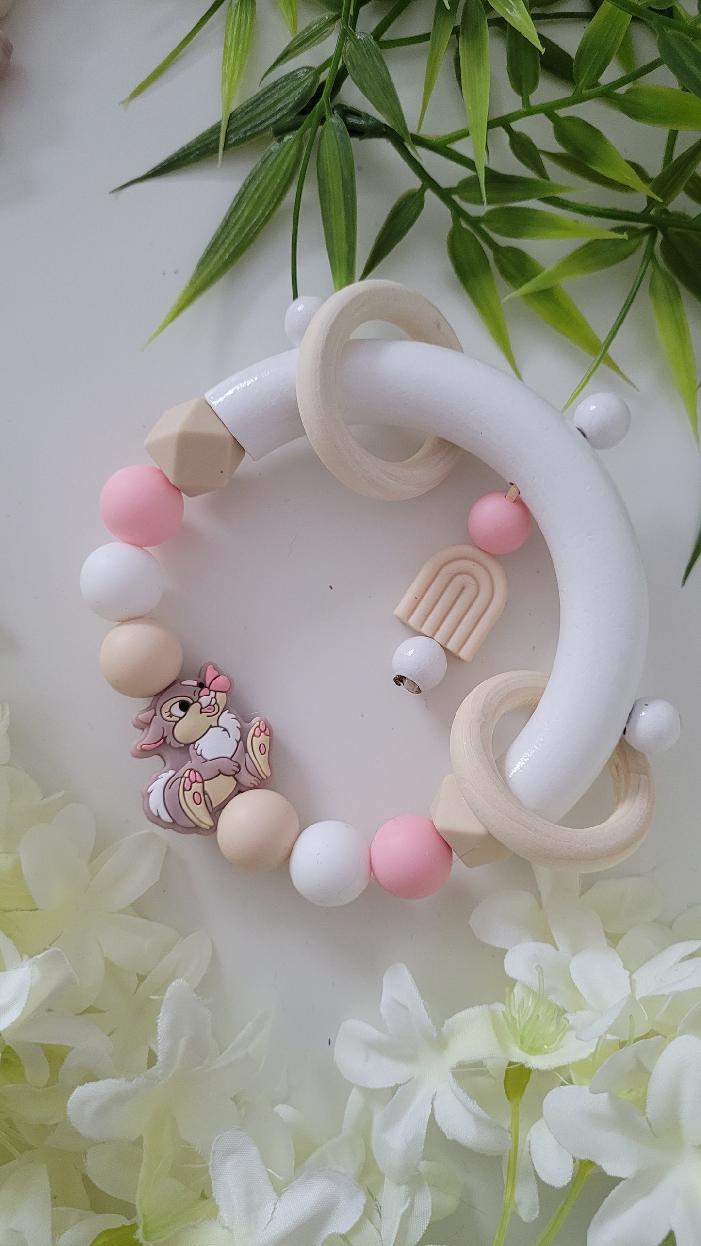 Motorik Greifring * Hase* peach beige weiss