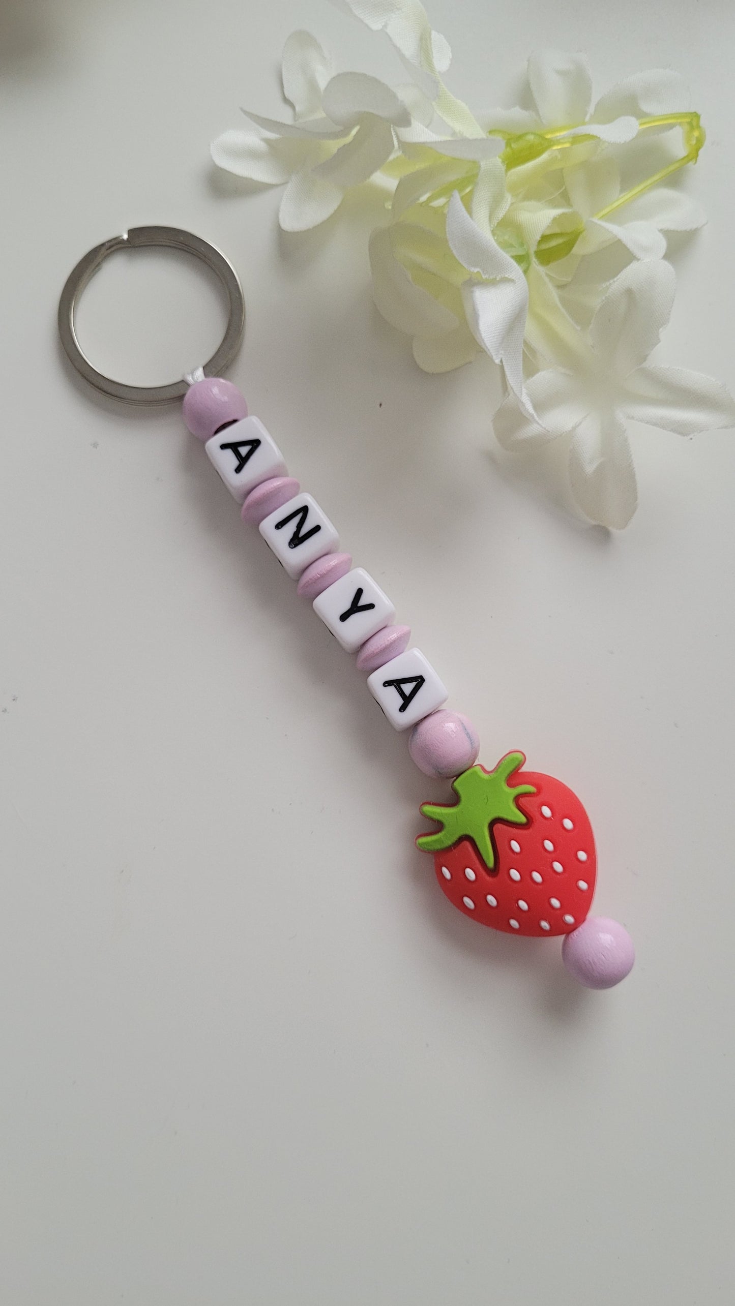 Schlüsselanhänger * Erdbeere * personalisierbar