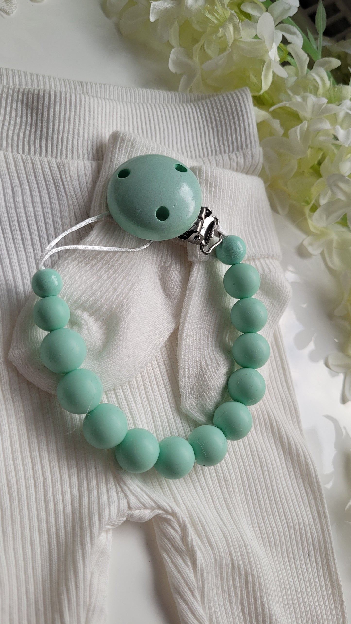 Schnullerkette Silikon mint