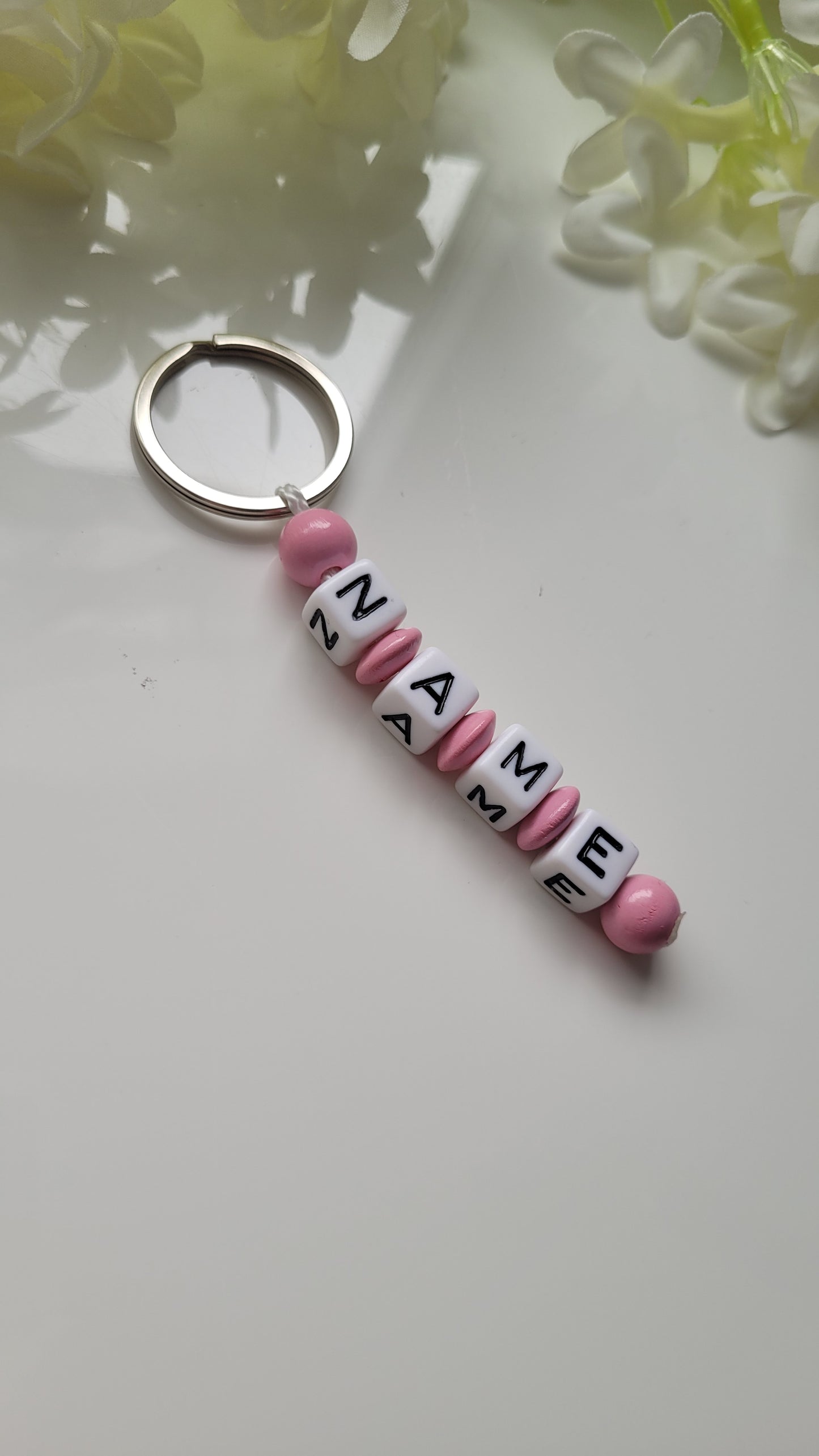 Schlüsselanhänger mit Namen babyrosa