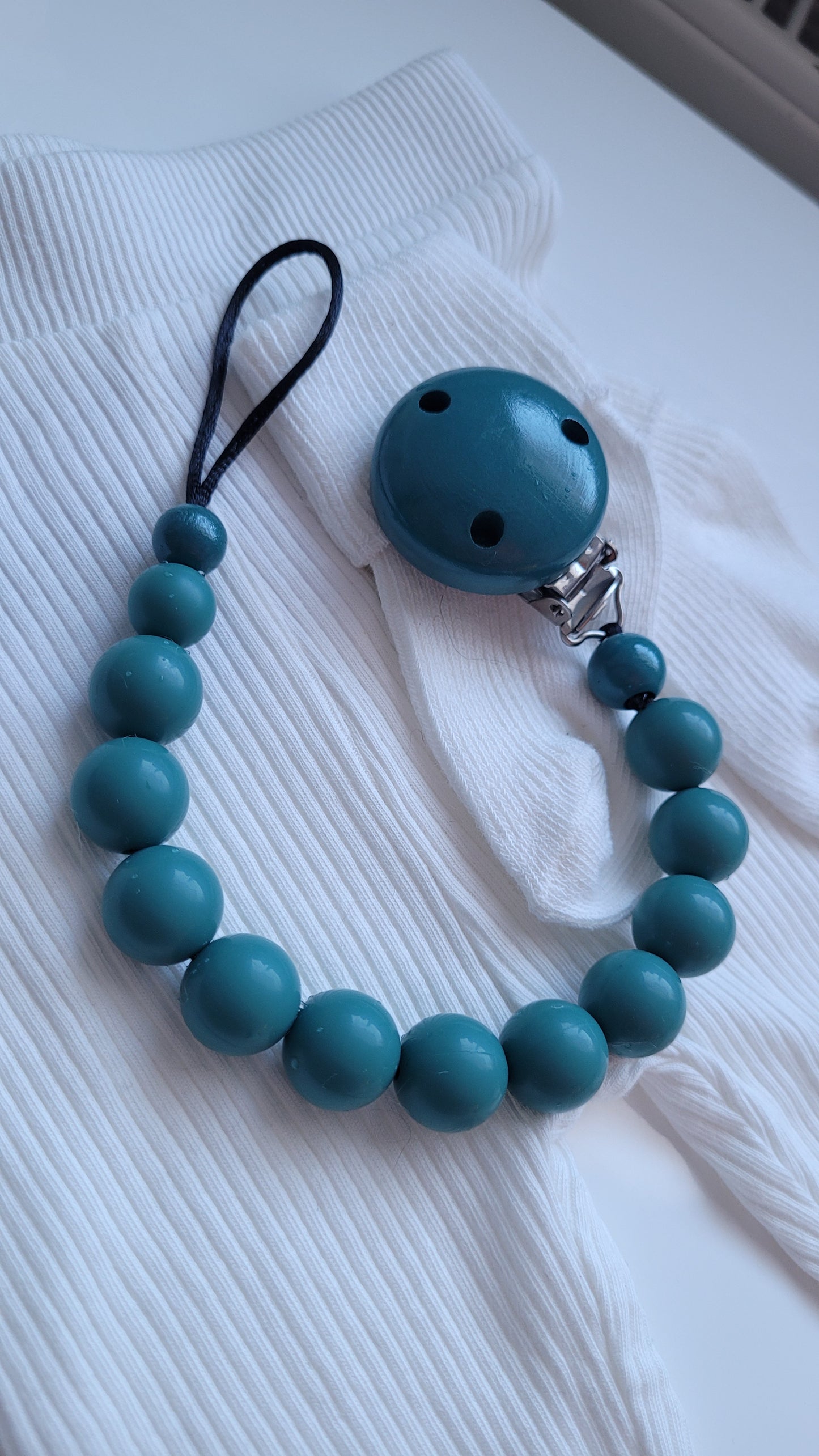 Schnullerkette Silikon petrol