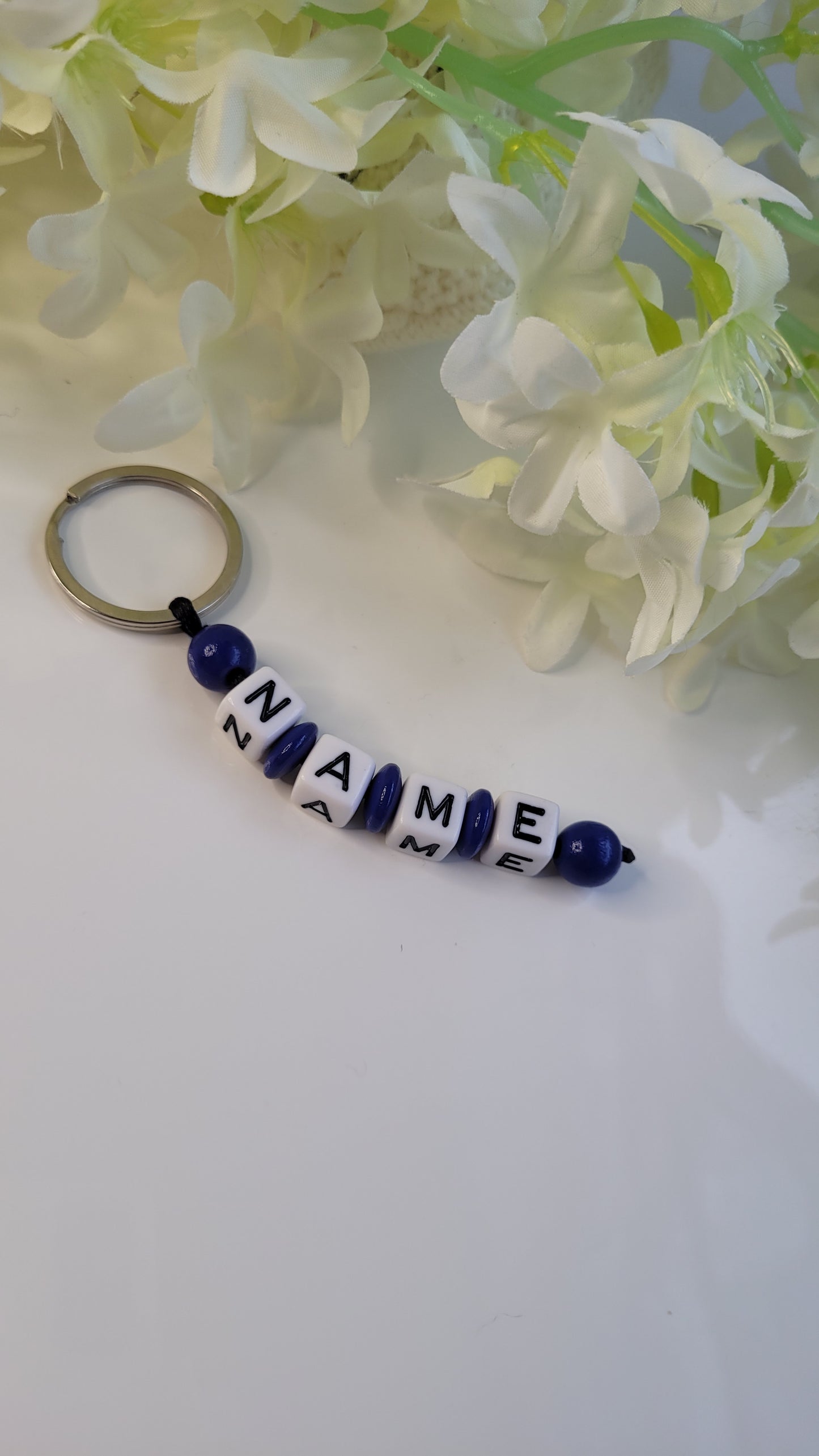 Schlüsselanhänger mit Namen dunkelblau