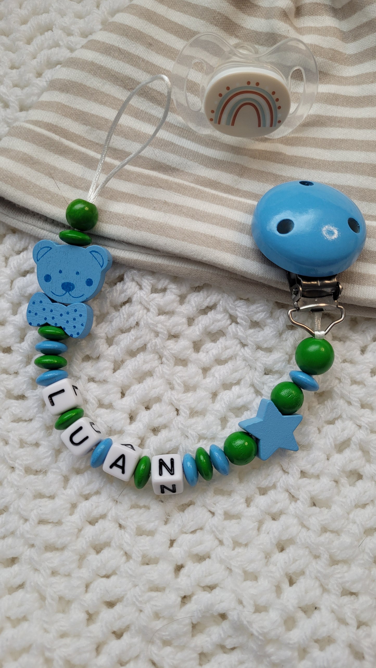 Schnullerkette *Teddy* blau