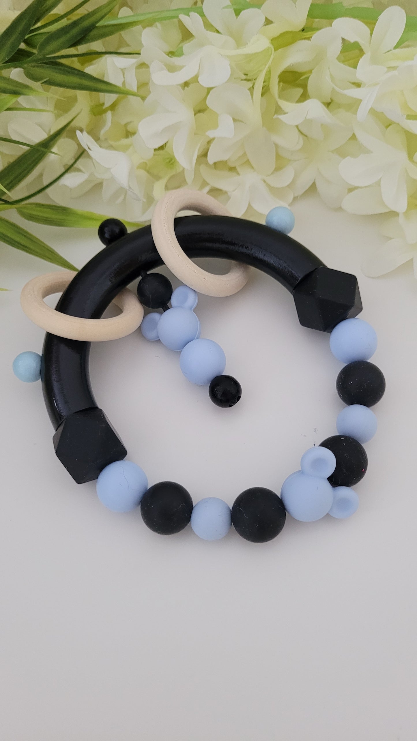 Motorik Greifring * Maus* hellblau schwarz