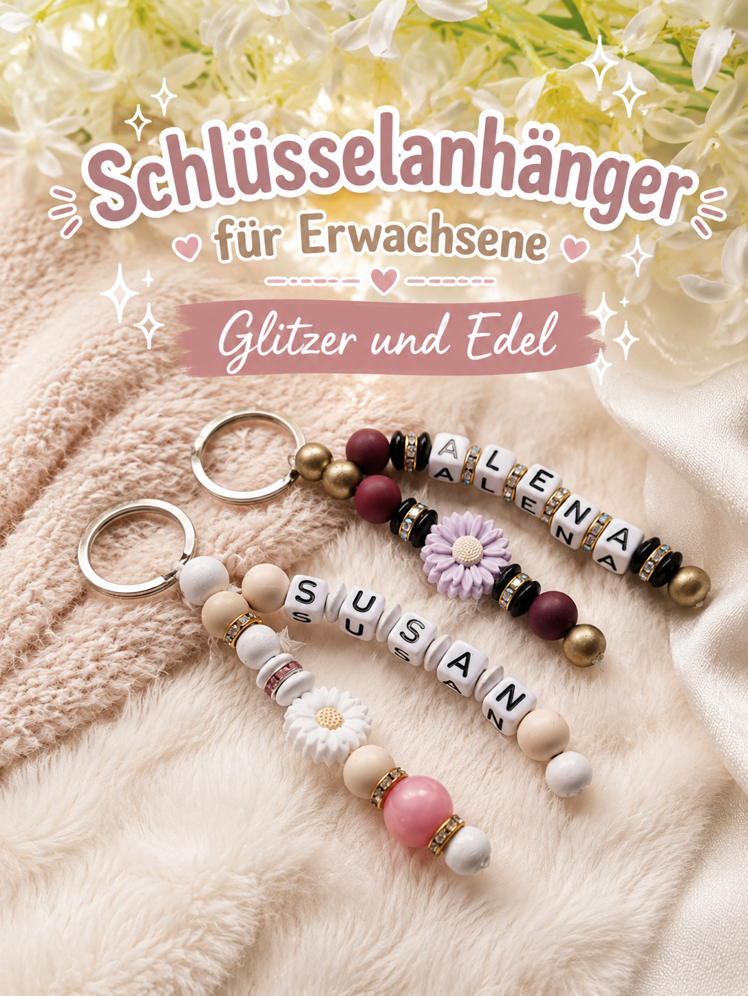 Schlüsselanhänger Edel & Glitzer Motivauswahl
