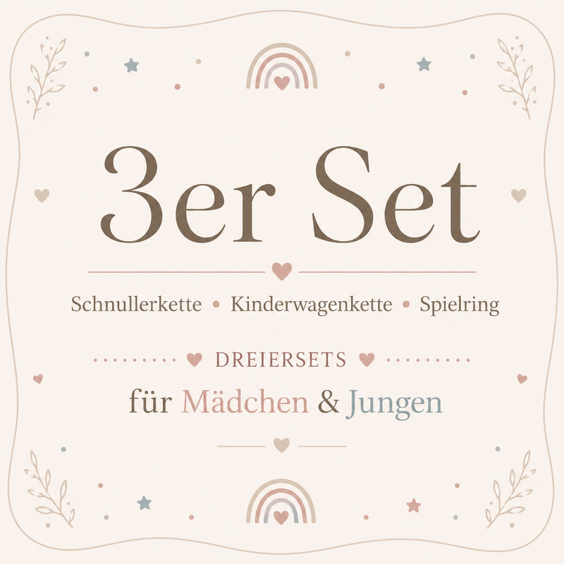 Schnullerkette Kinderwagenkette & Greifring