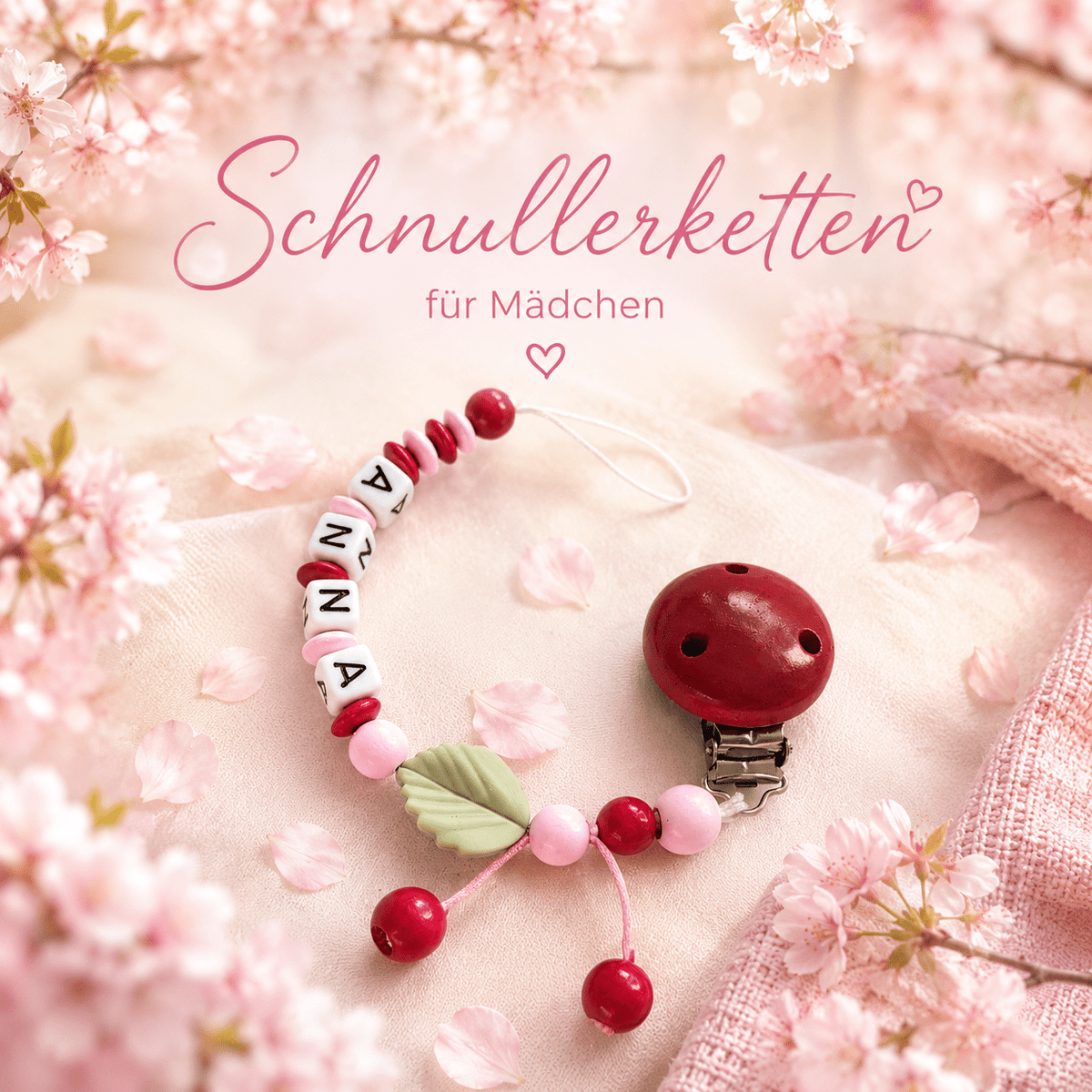 Schnullerketten mit Namen für Mädchen