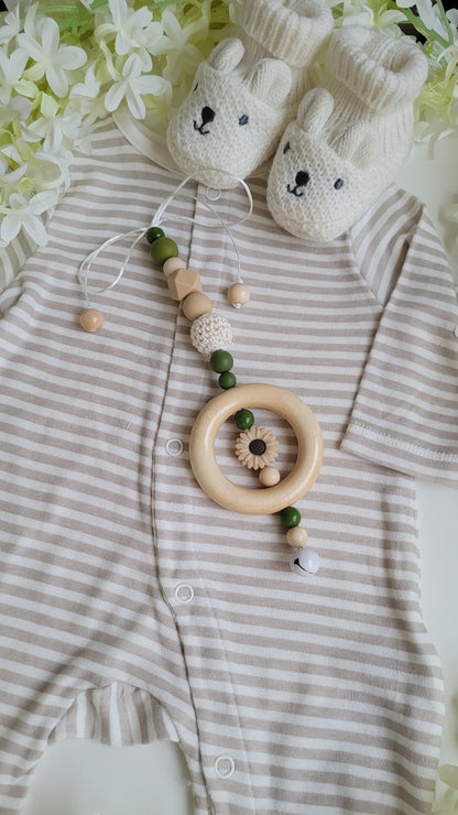 Spielanhänger für Maxicosi & Wiege Blümchen Green