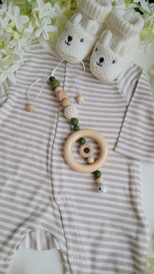 Spielanhänger für Maxicosi & Wiege Blümchen Green