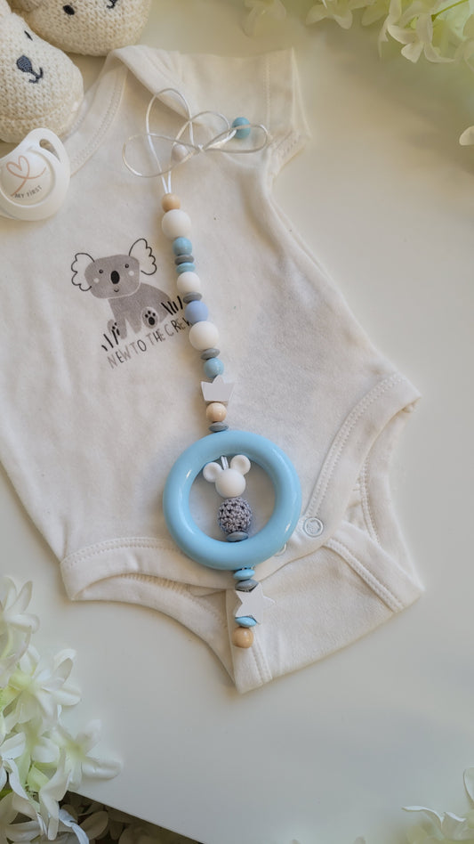Spielanhänger für Maxicosi & Wiege Maus grau babyblau
