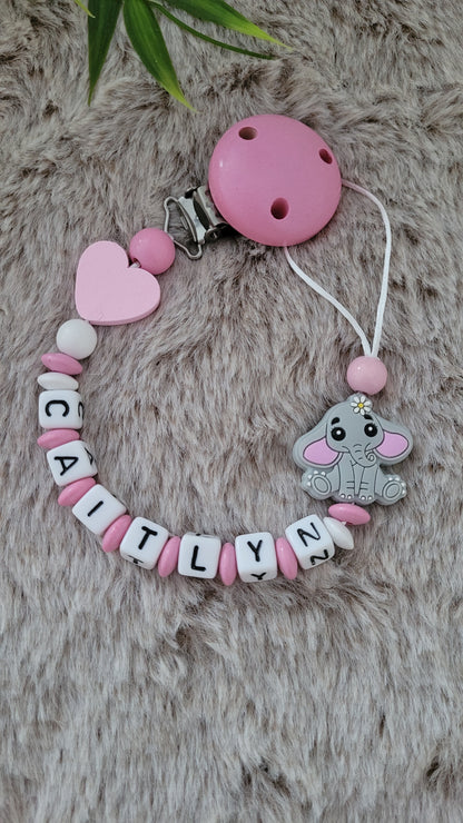 Kinderwagenkette & Schnullerkette "Herzige Elefanten"