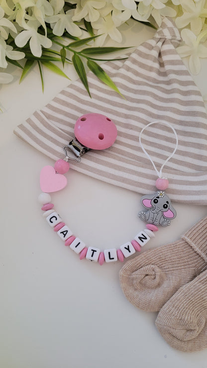 Kinderwagenkette & Schnullerkette "Herzige Elefanten"