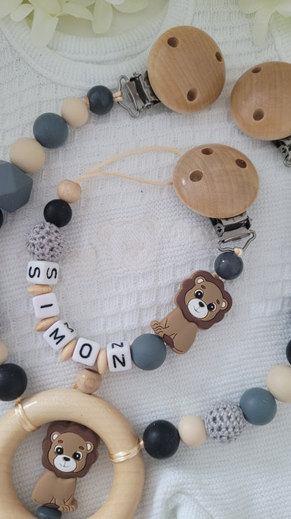 Kinderwagenkette & Schnullerkette * Sweety Lion Spielfreude *