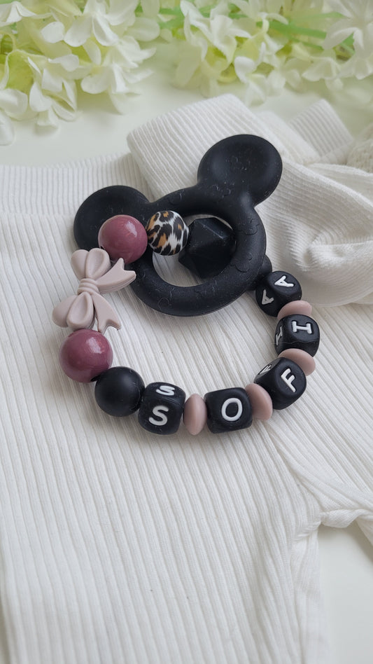 Baby Beissring leo grau rose rosa