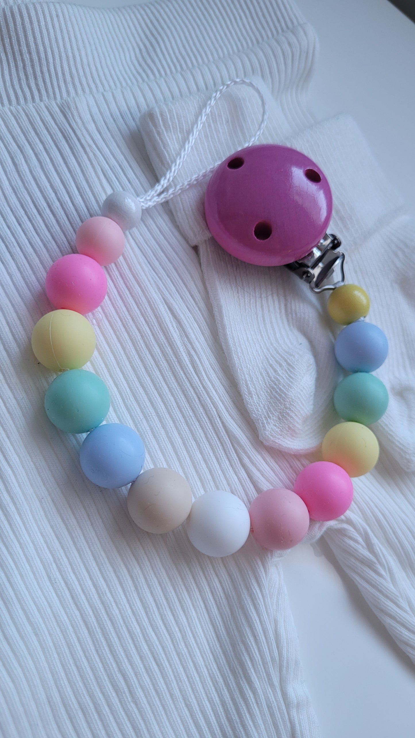 Schnullerkette Silikon bunt Regenbogen