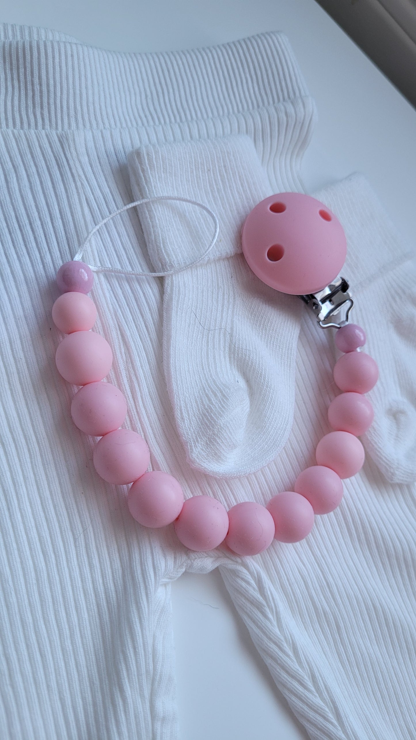 Schnullerkette Silikon rosa