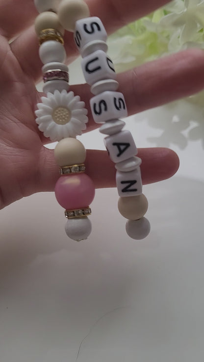 Schlüsselanhänger mit Namen rosegold Strass