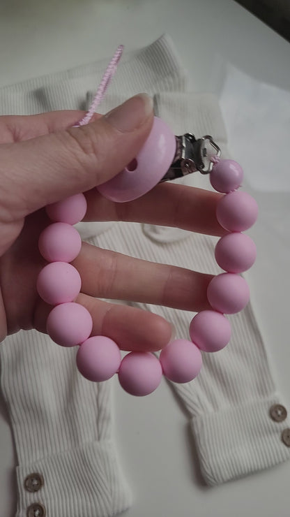 Schnullerkette Silikon babyrosa