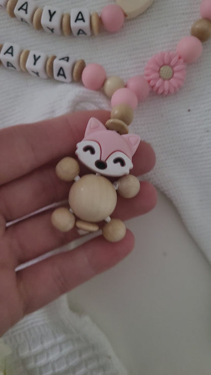 Kinderwagenkette & Schnullerkette * Füchslein Spielfreude *