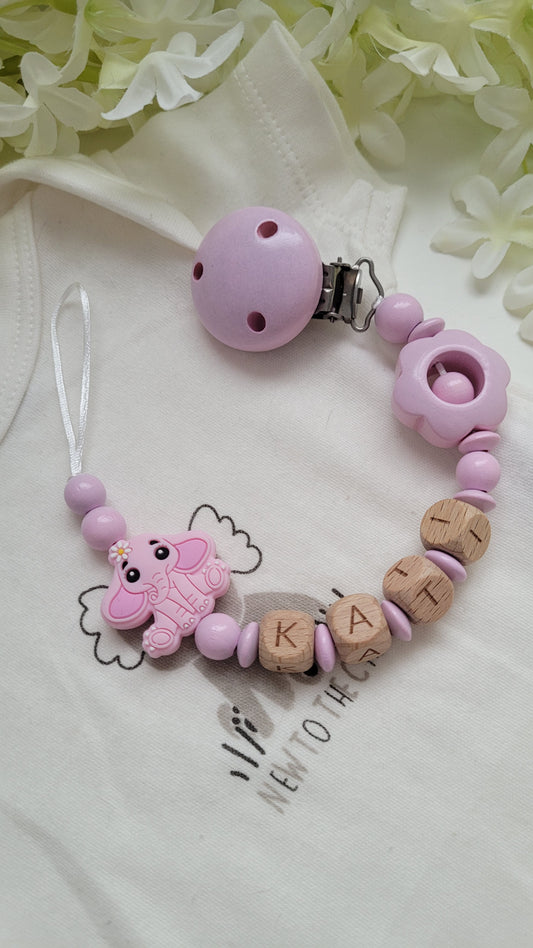 Schnullerkette *Elefant* rosa