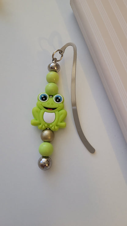Lesezeichen Frosch grün gold