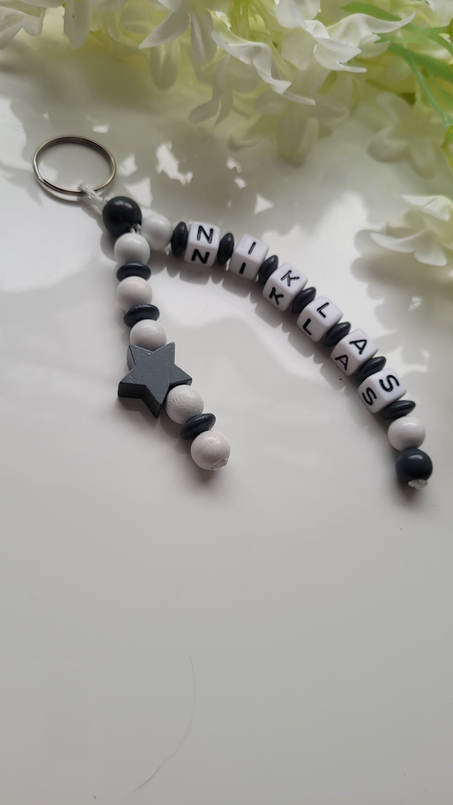 Schlüsselanhänger mit Namen Sternchen Farbwahl